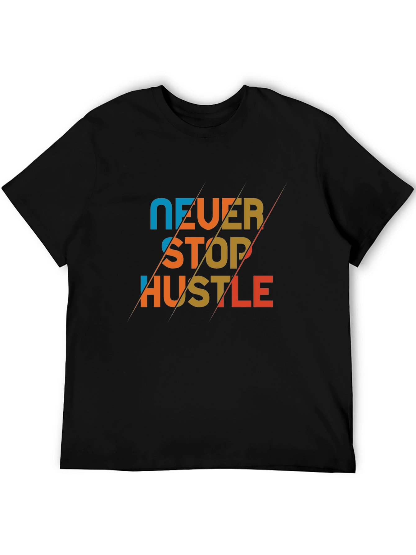 Never Stop Hustle Graphic Tee - Mens Black T-Shirt