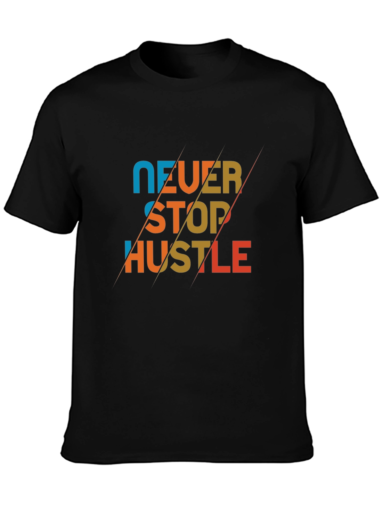 Never Stop Hustle Graphic Tee - Mens Black T-Shirt