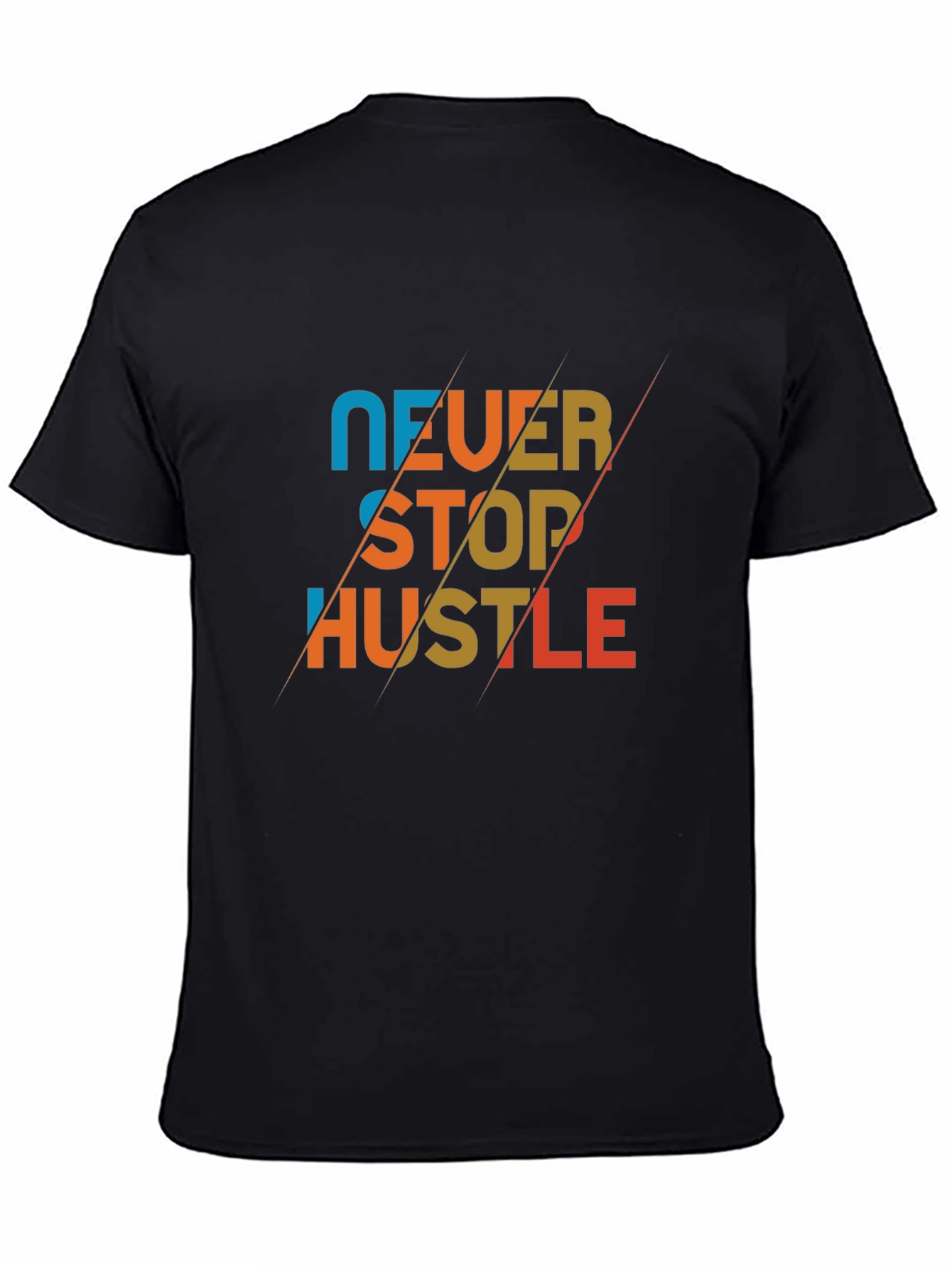 Never Stop Hustle Graphic Tee - Mens Black T-Shirt