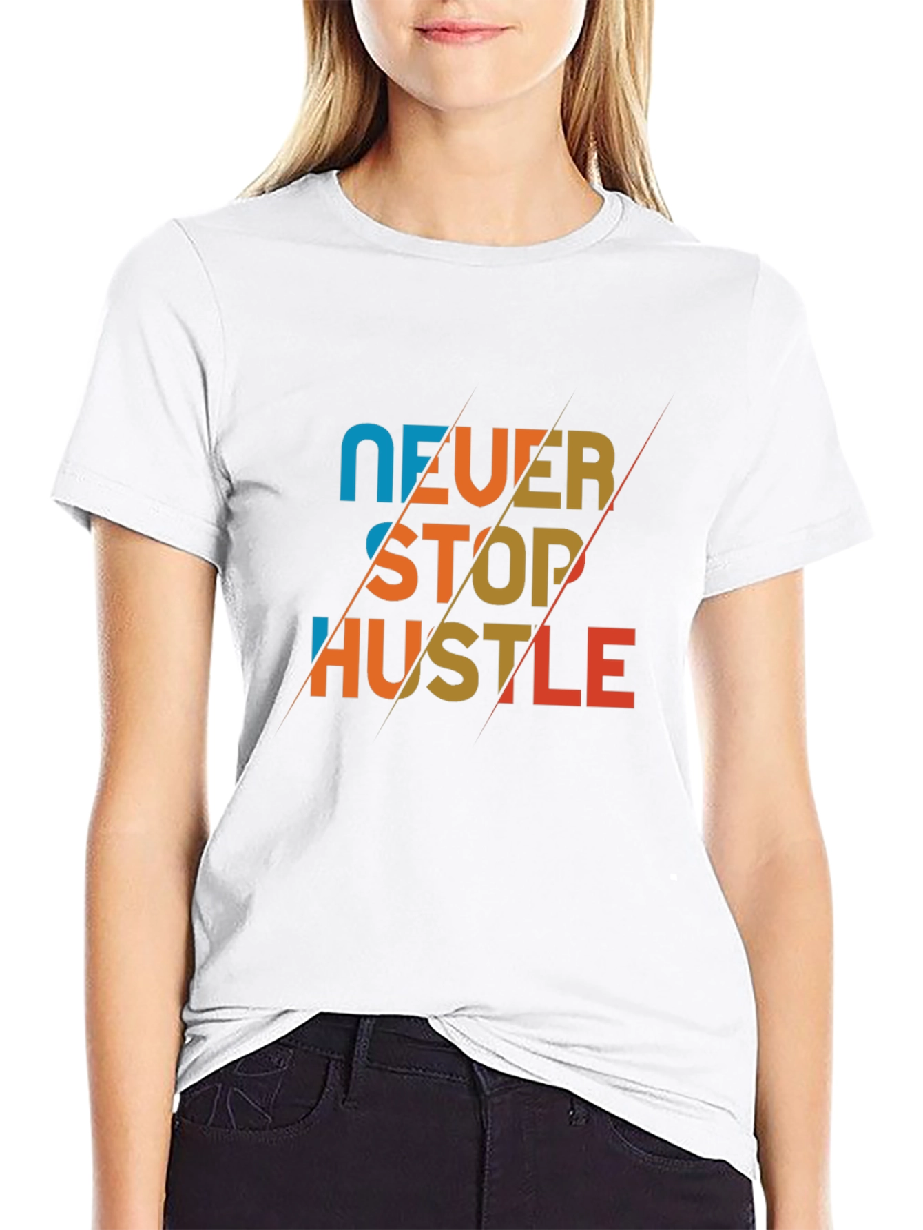Never Stop Hustle Graphic Tee - Mens Black T-Shirt