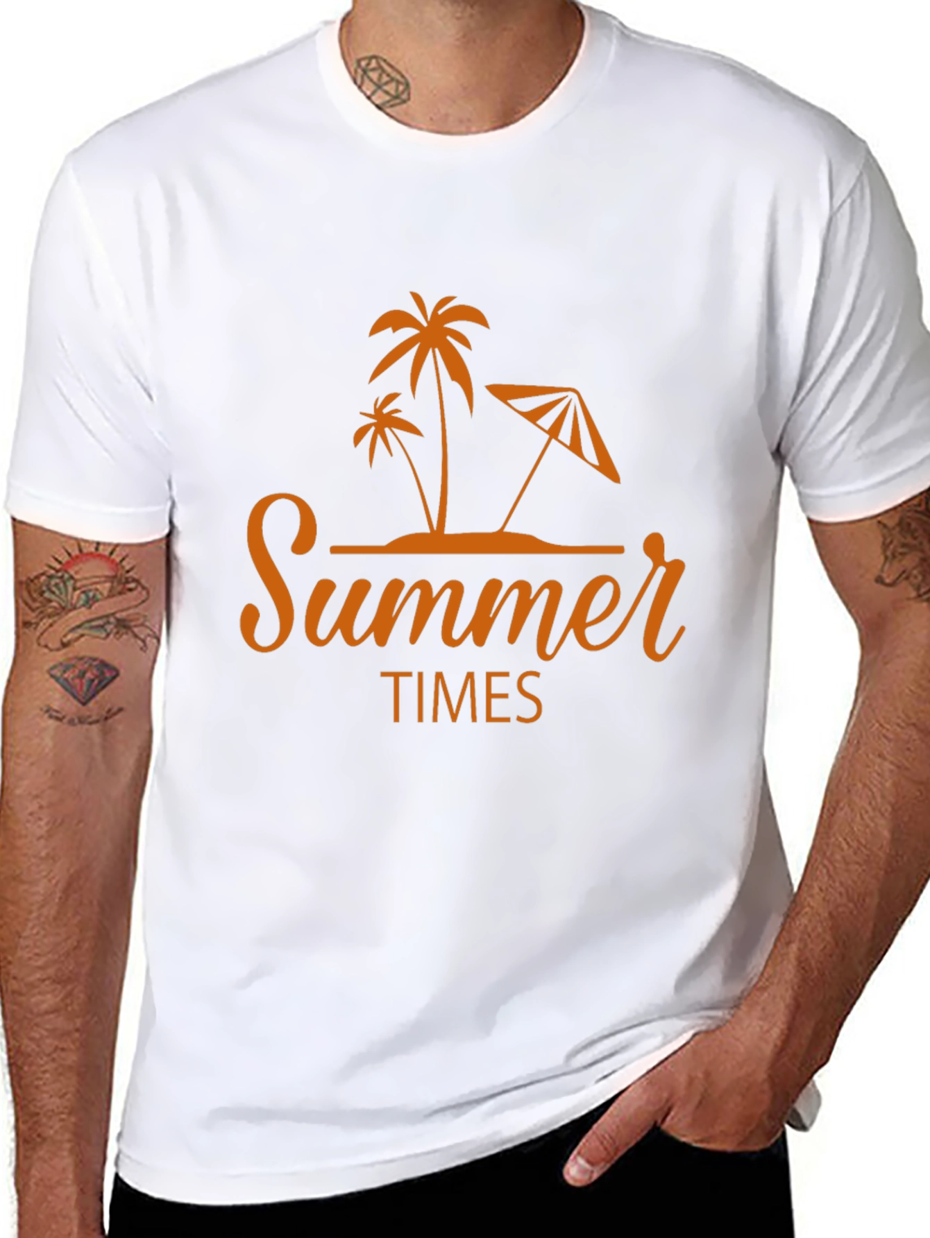 Summer Times Graphic Tee - Tropical Palm Tree Design