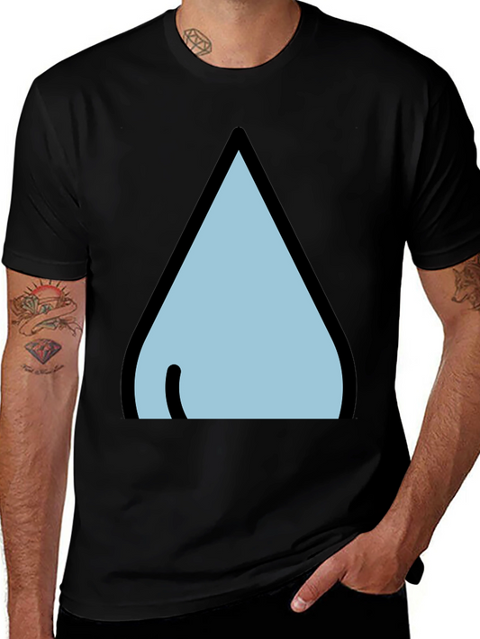 Black T-Shirt with Stylized Waterdrop Design