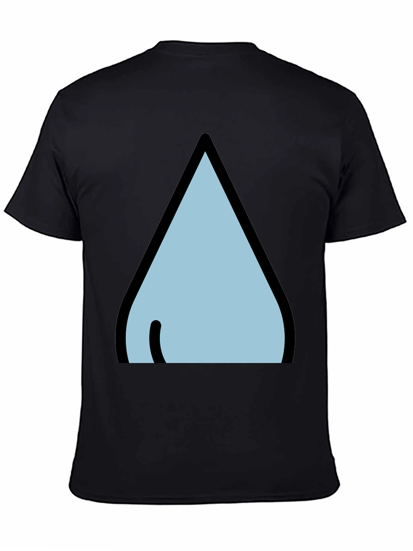 Black T-Shirt with Stylized Waterdrop Design