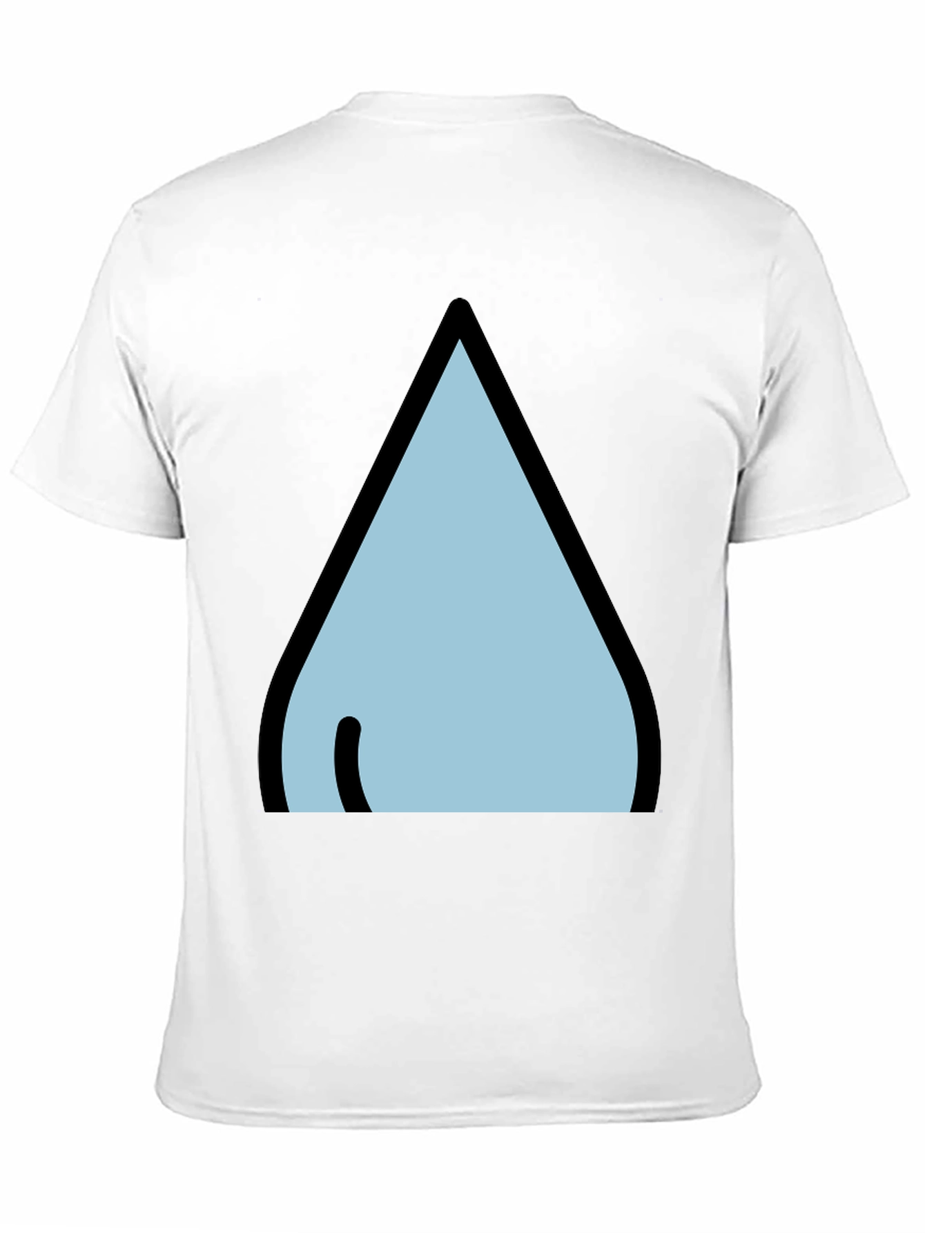 Black T-Shirt with Stylized Waterdrop Design
