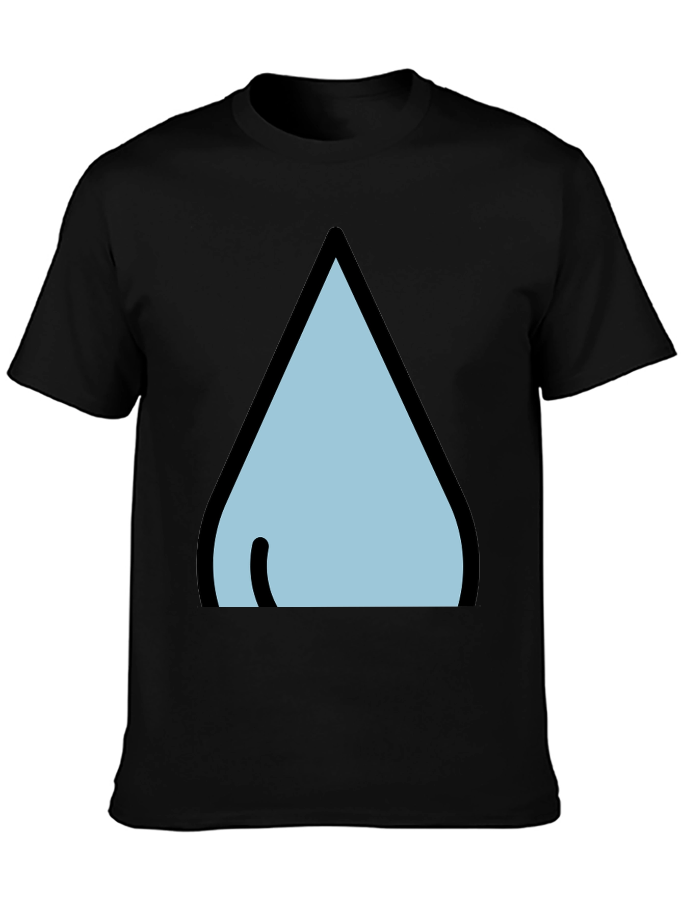 Black T-Shirt with Stylized Waterdrop Design