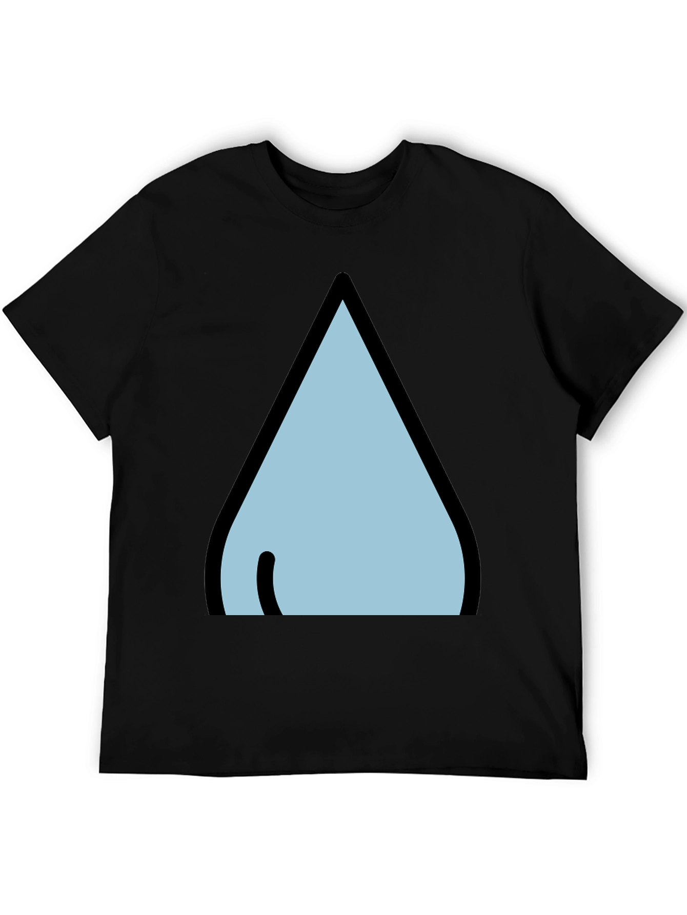 Black T-Shirt with Stylized Waterdrop Design