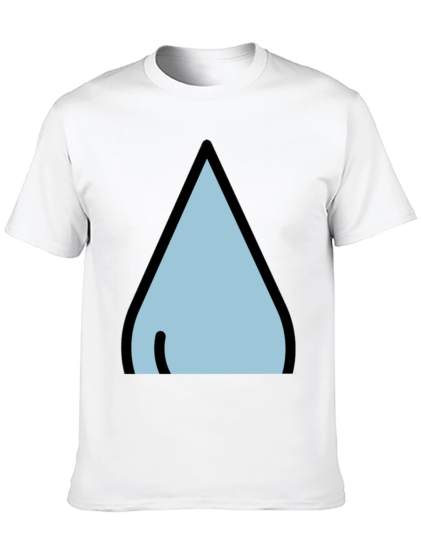 Black T-Shirt with Stylized Waterdrop Design
