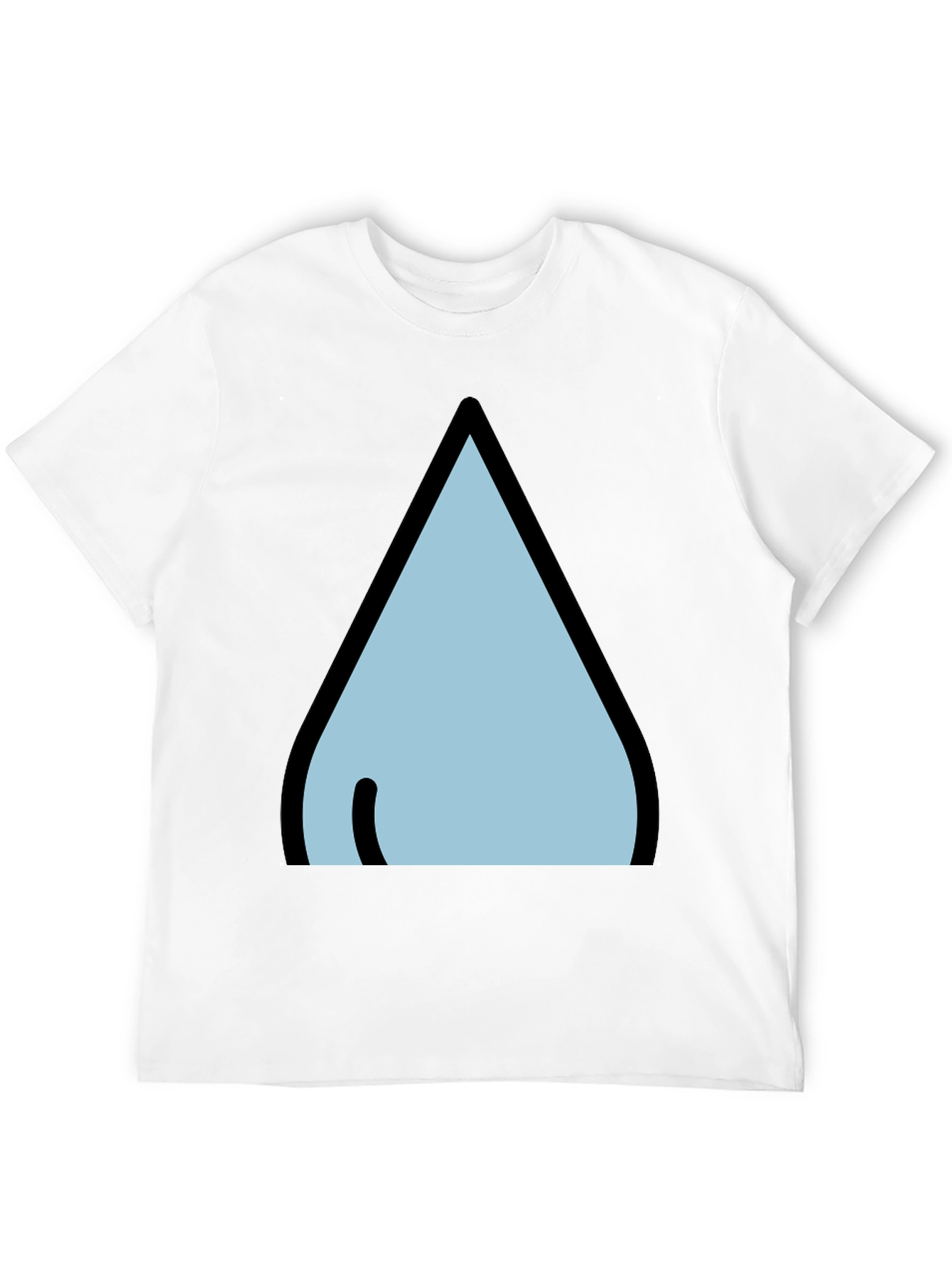 Black T-Shirt with Stylized Waterdrop Design