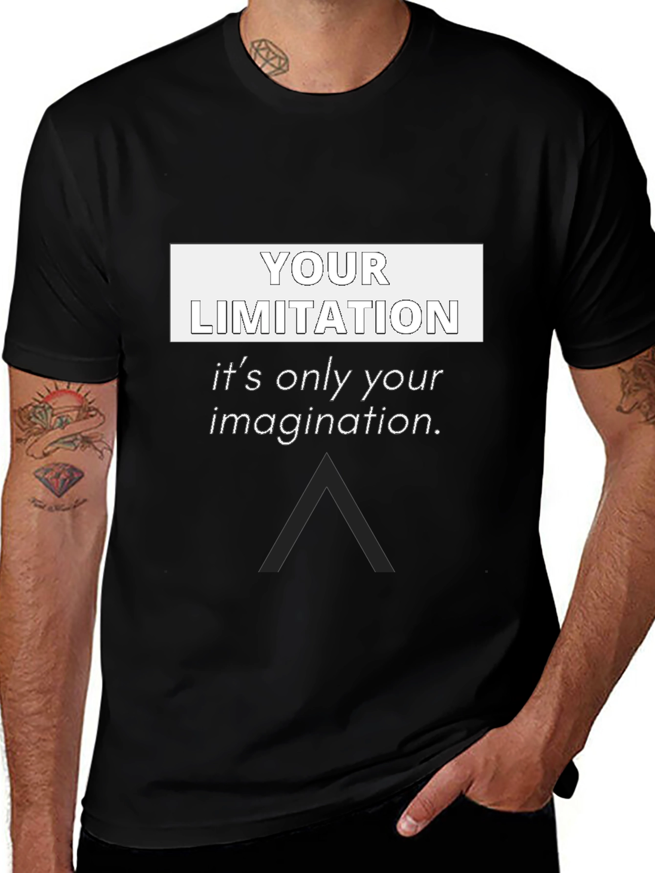 Motivational T-Shirt - Your Limitation Imagination Black Tee