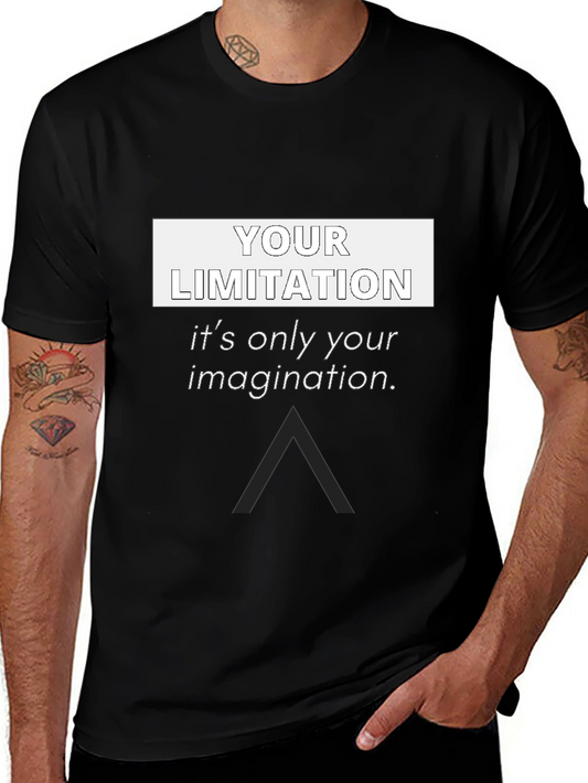 Motivational T-Shirt - Your Limitation Imagination Black Tee