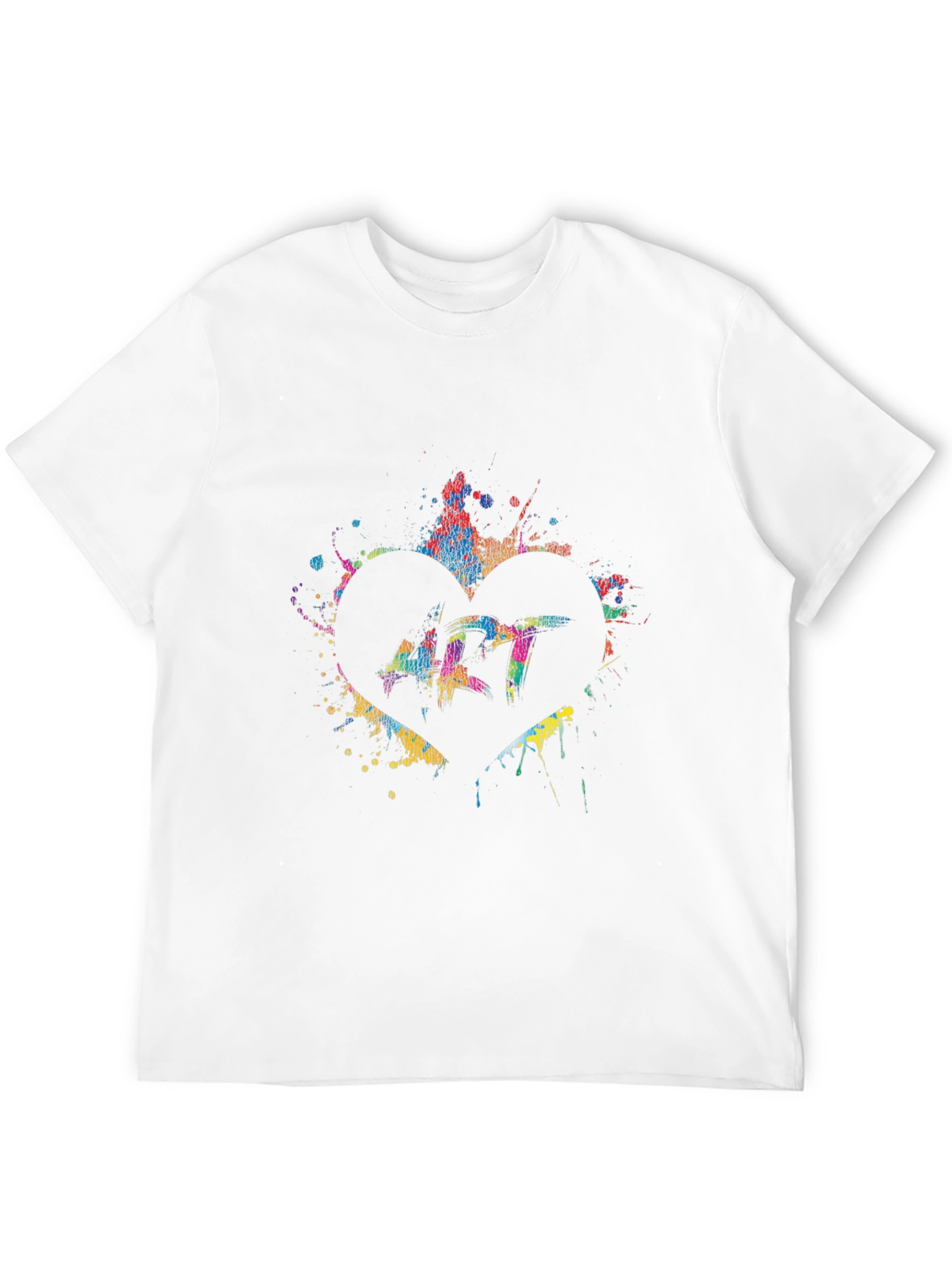 Art Heart Splatter Graphic Black T-Shirt