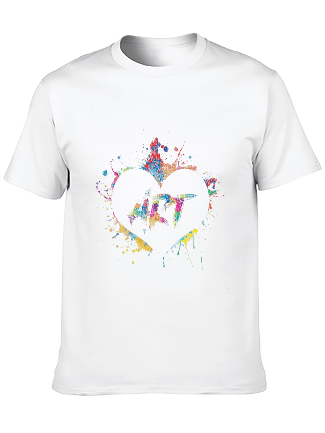 Art Heart Splatter Graphic Black T-Shirt