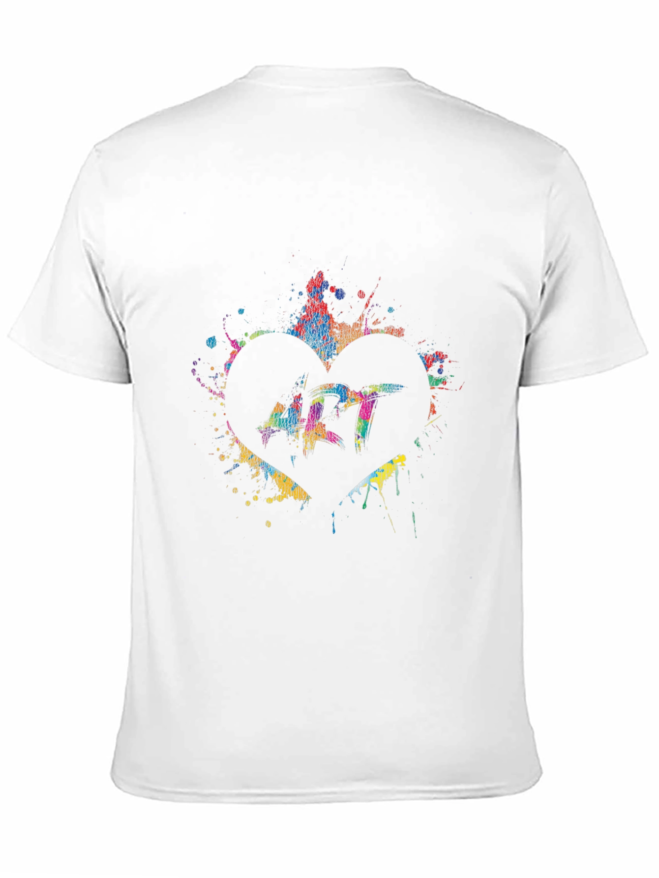 Art Heart Splatter Graphic Black T-Shirt