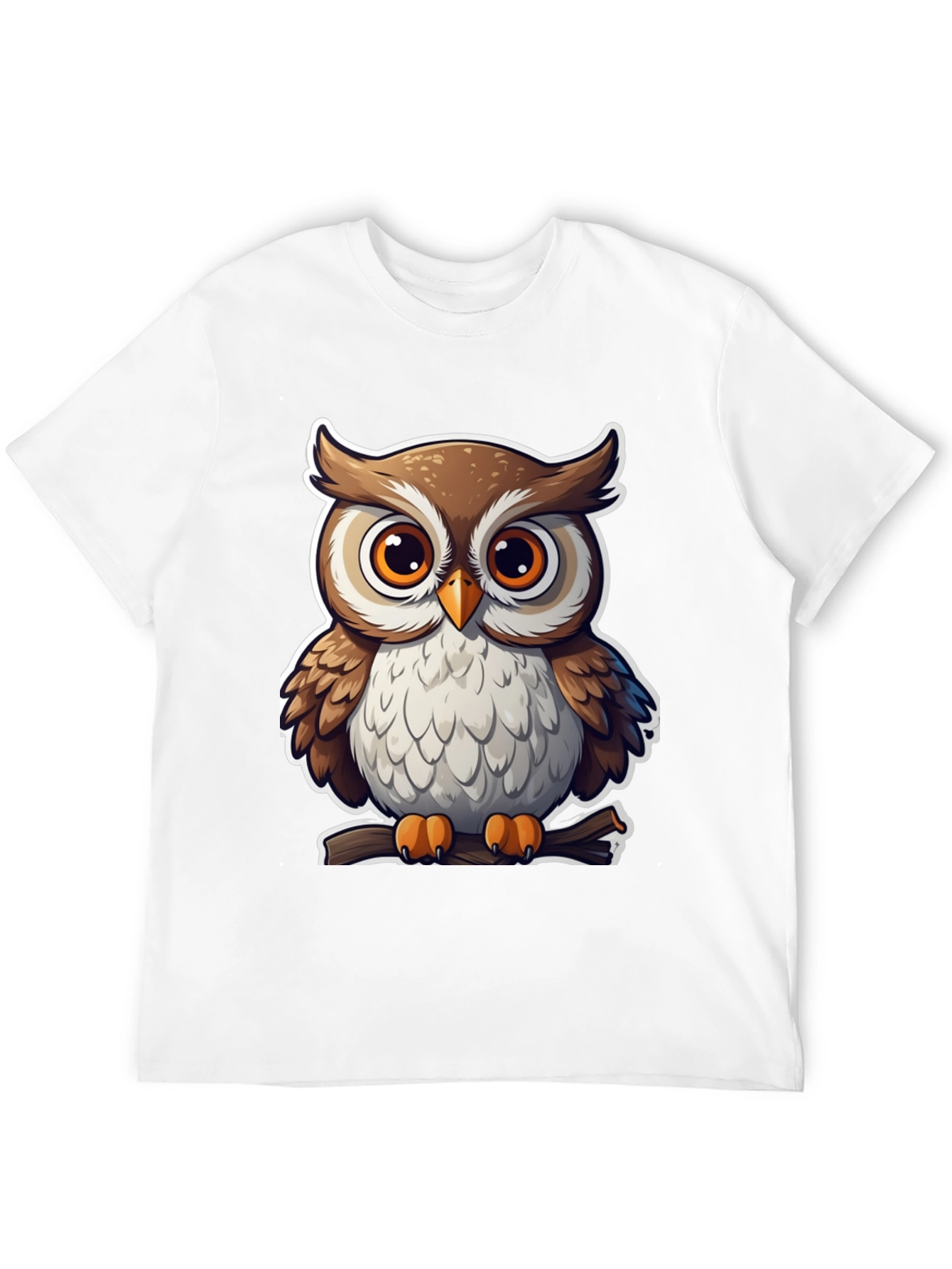 Cute Owl Graphic Tee - Black Cotton Blend