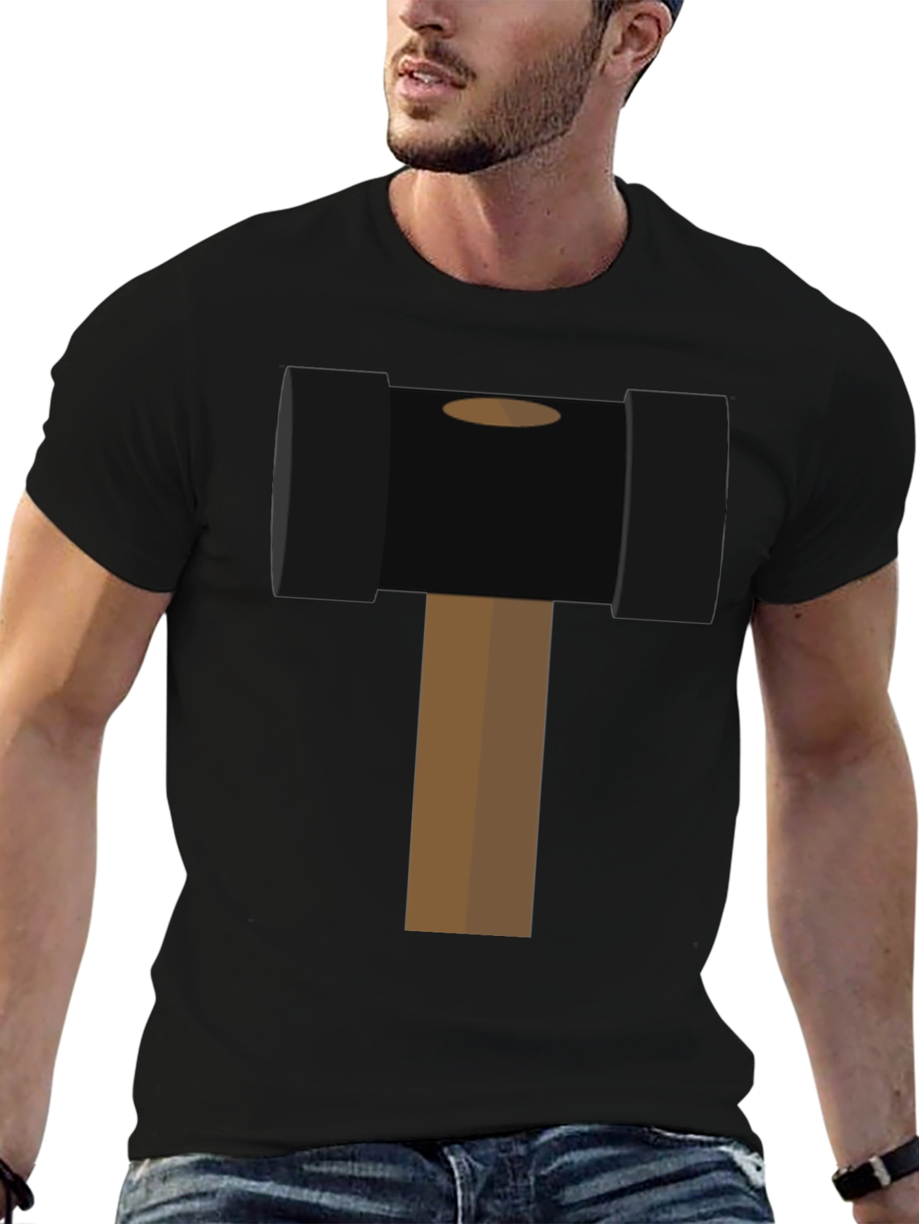 Hammer Time Graphic Tee - Novelty Black T-Shirt