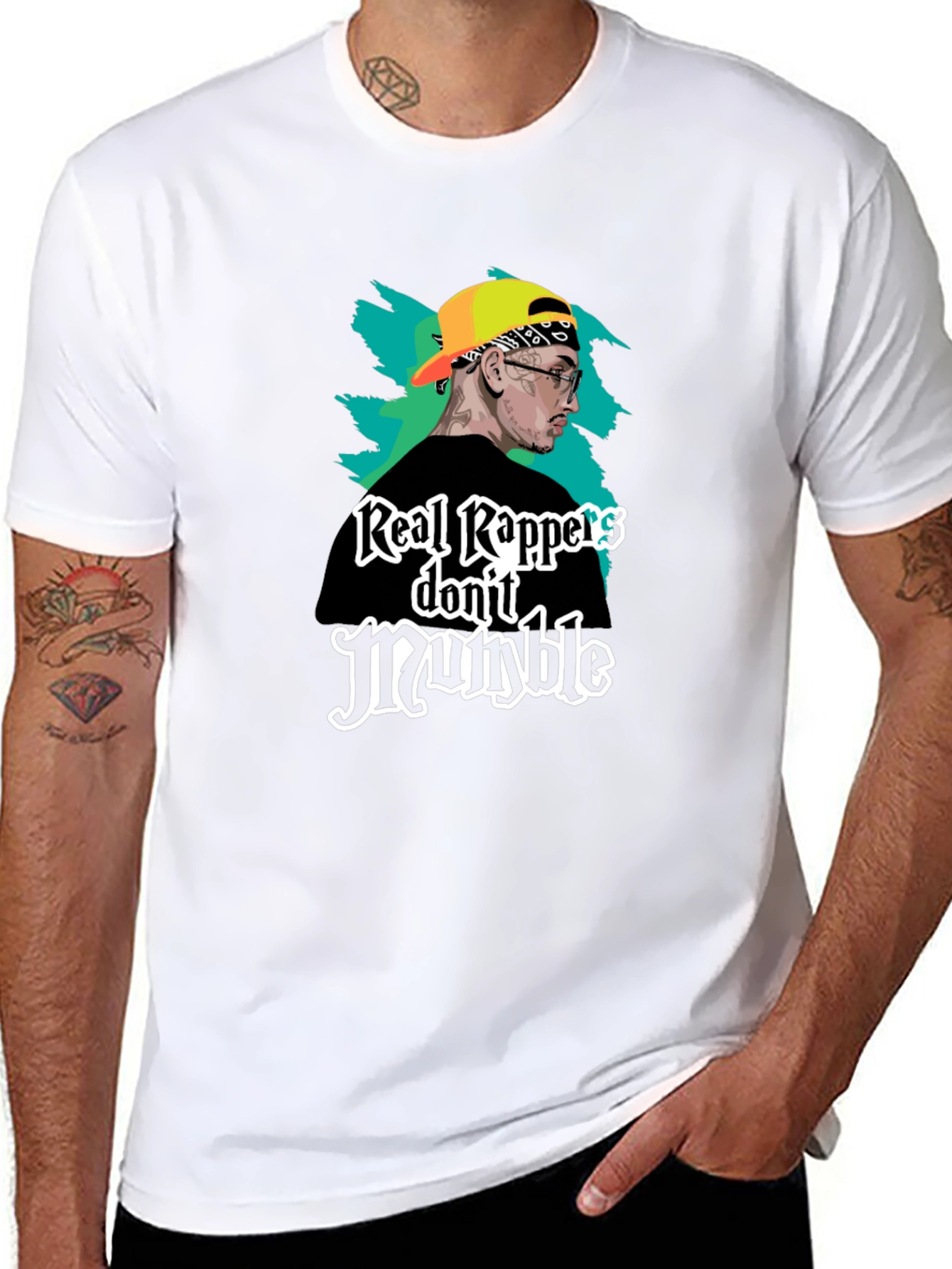 Real Rappers Dont Mumble Black T-Shirt