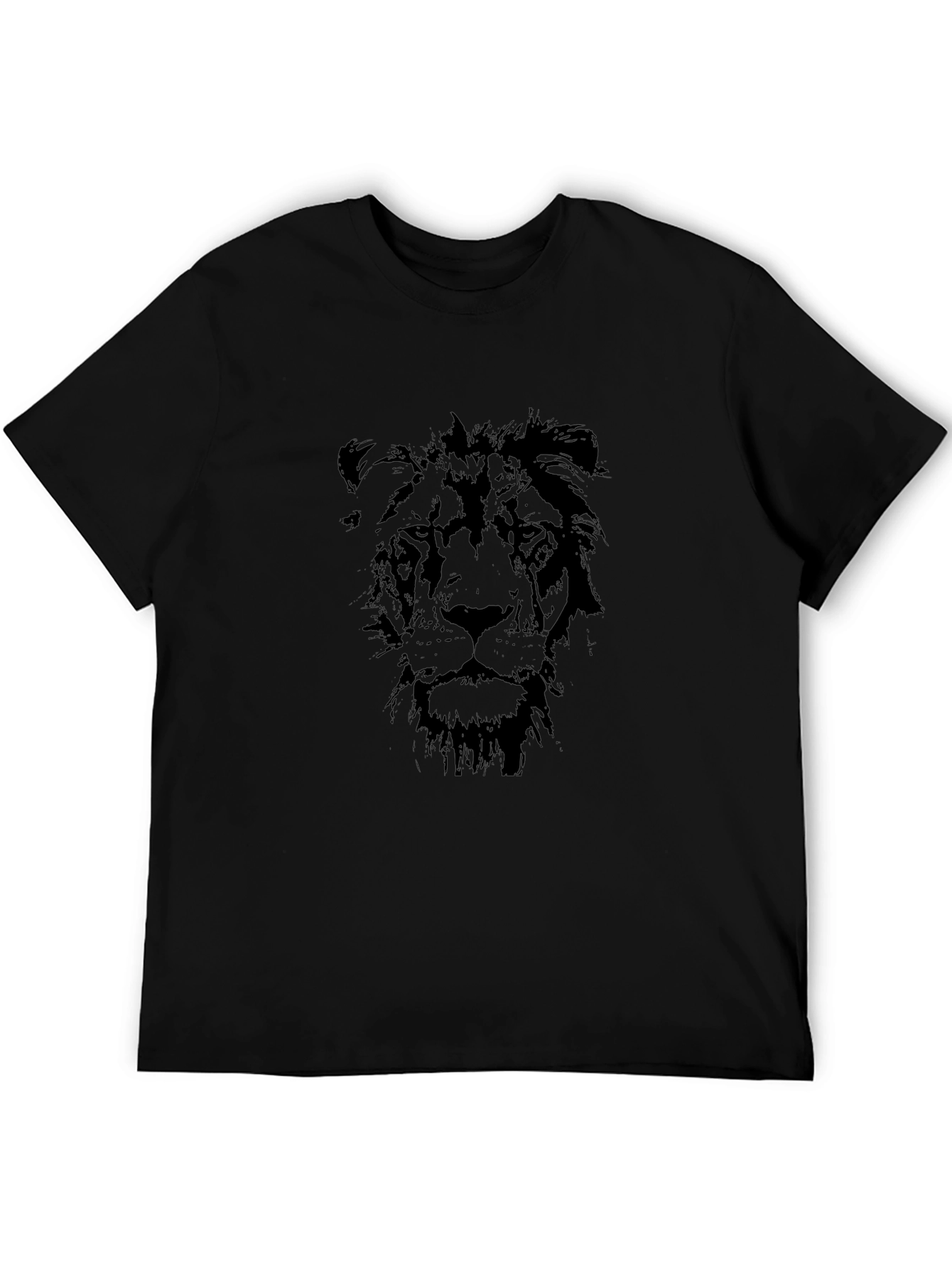 Lion Graphic Black T-Shirt - Mens Casual Wear