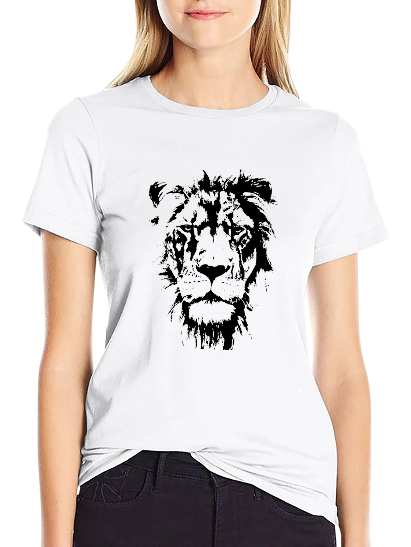Lion Graphic Black T-Shirt - Mens Casual Wear