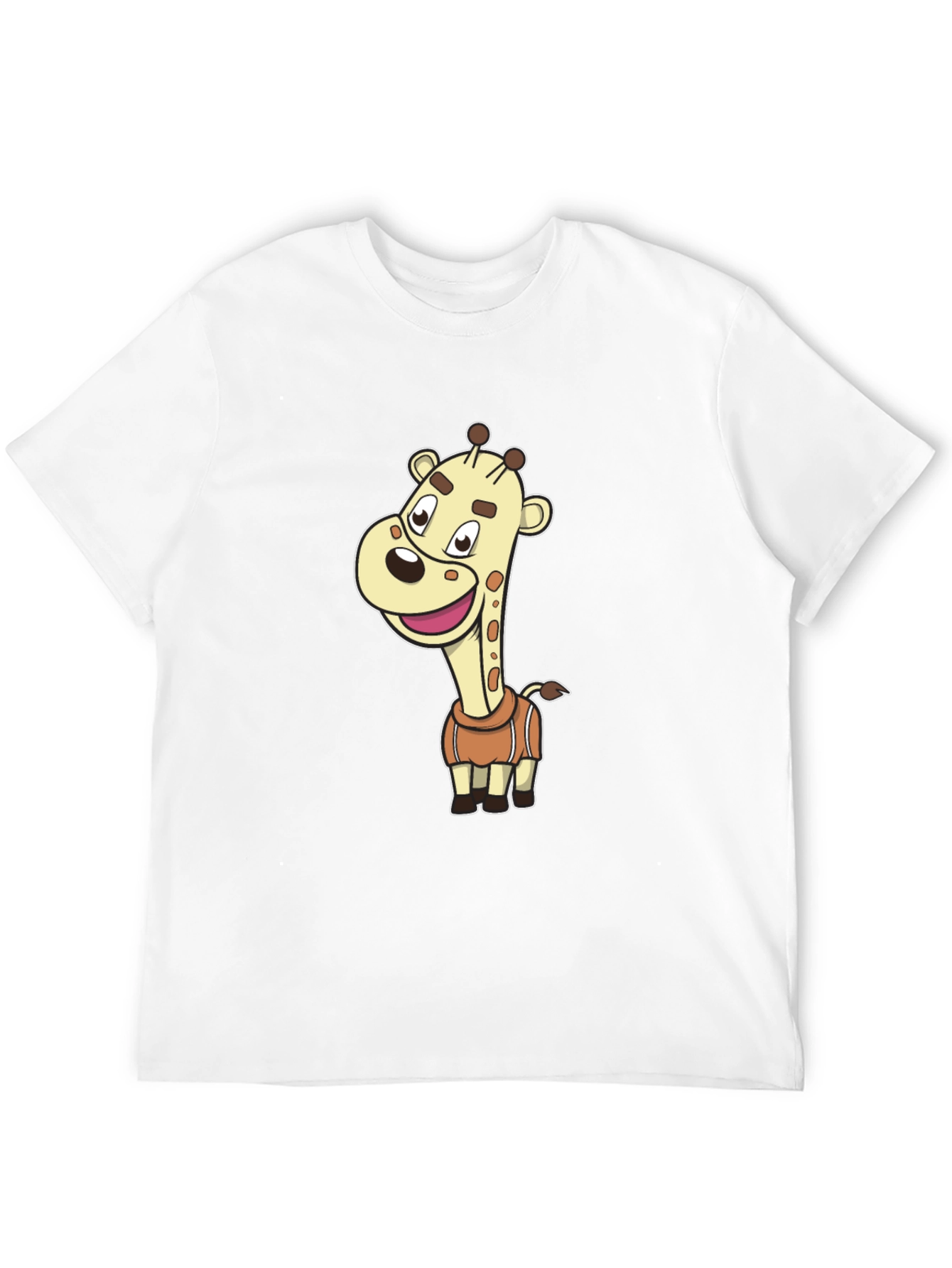 Cartoon Giraffe Black T-Shirt