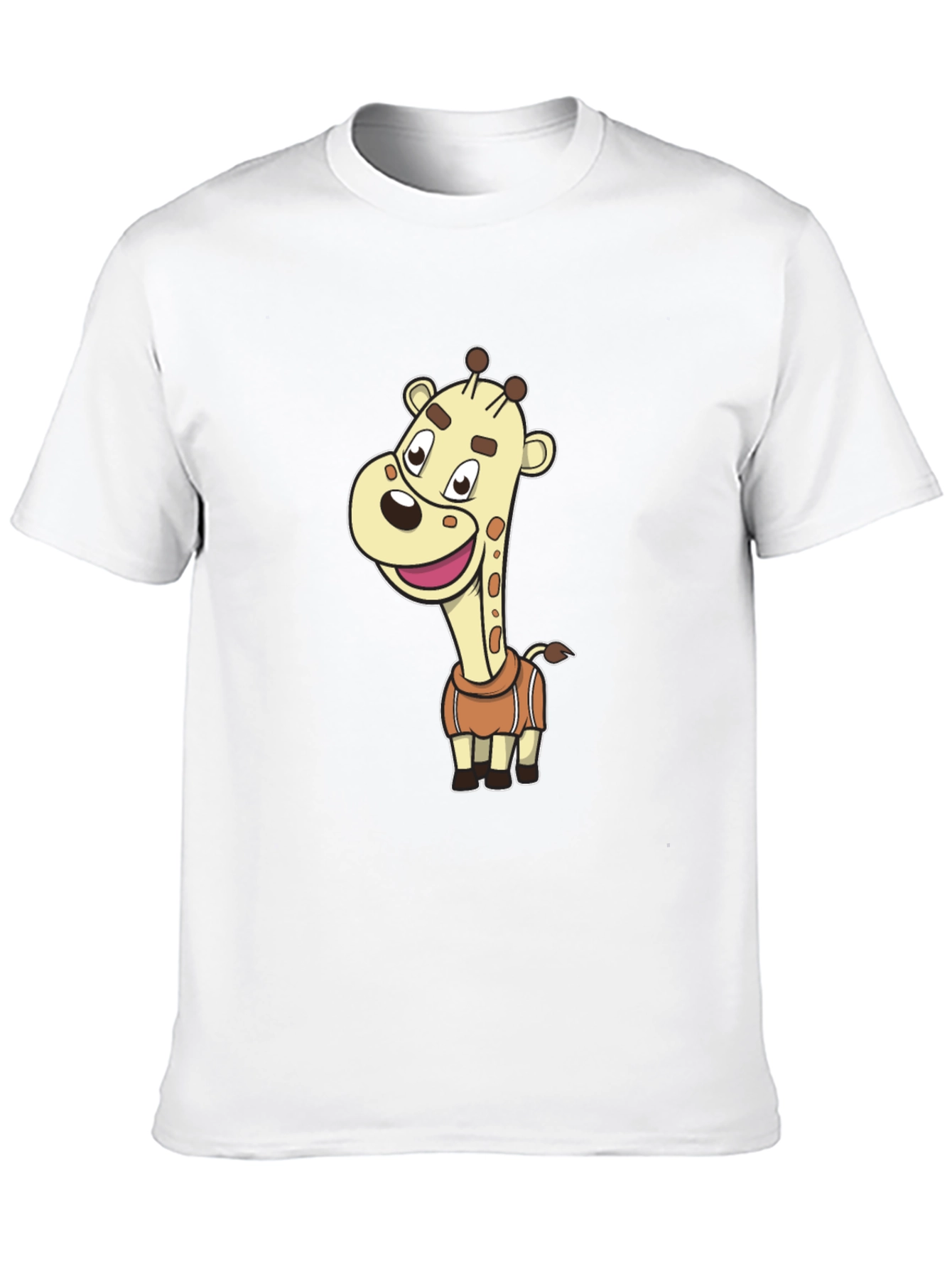 Cartoon Giraffe Black T-Shirt