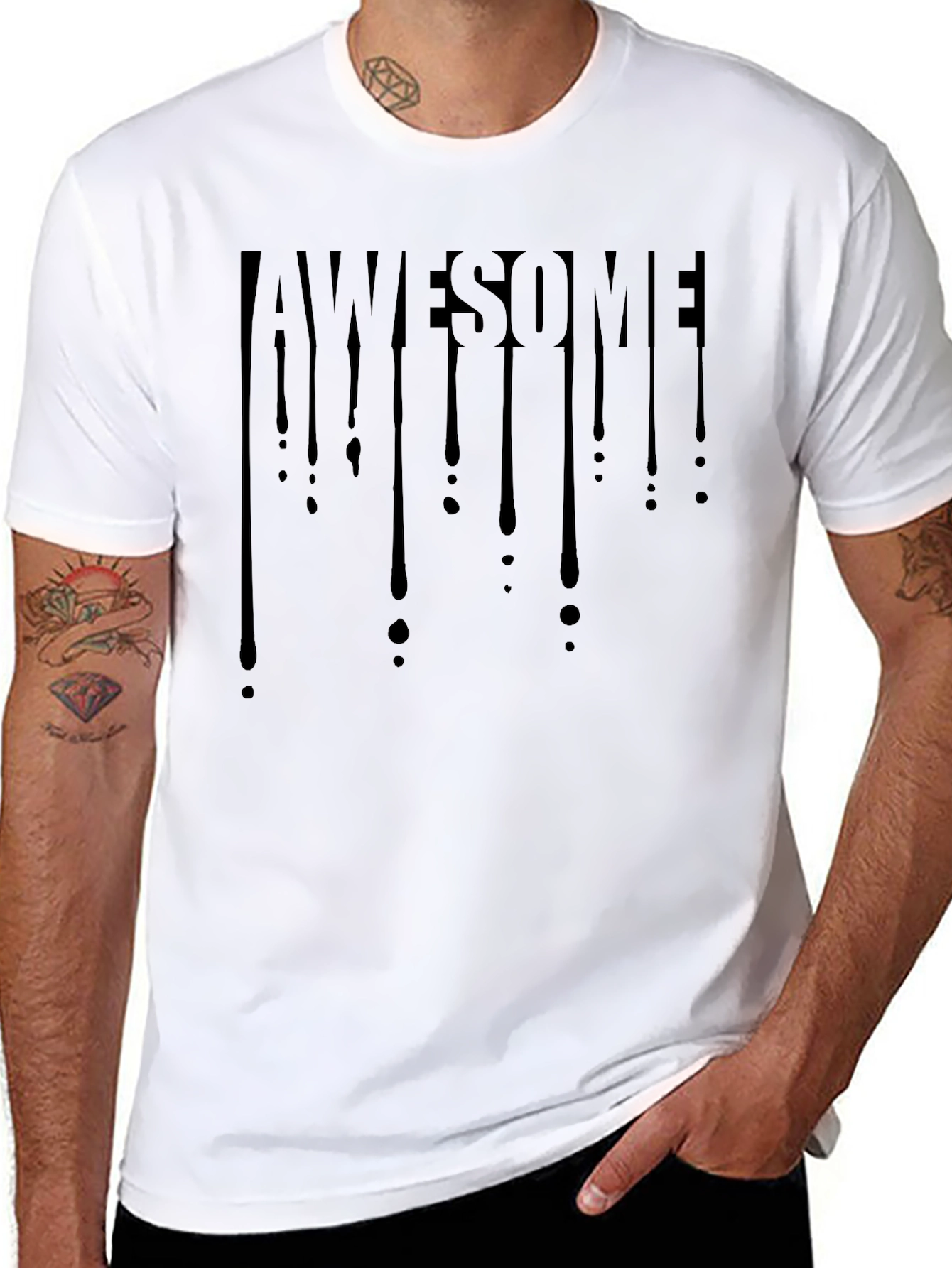 Awesome Drip Graphic Tee - Mens Black T-Shirt