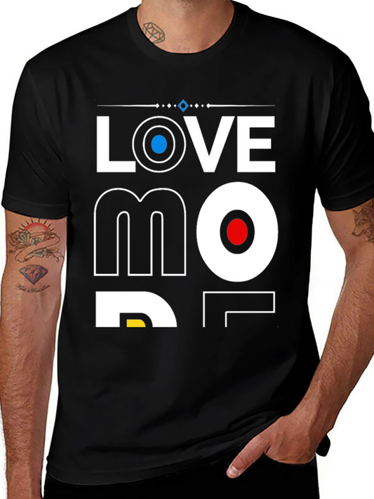 Love More Graphic Tee - Stylish Mens Black T-Shirt