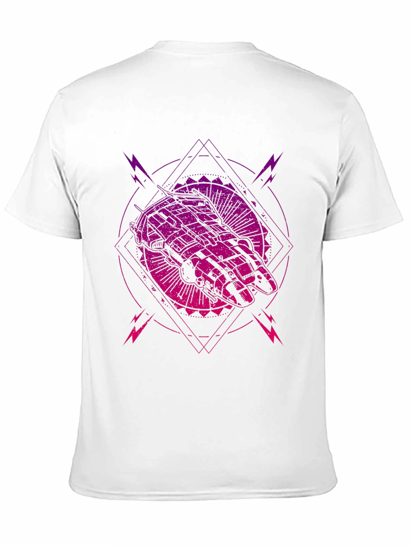 Sci-Fi Spaceship Graphic Tee - Black T-Shirt