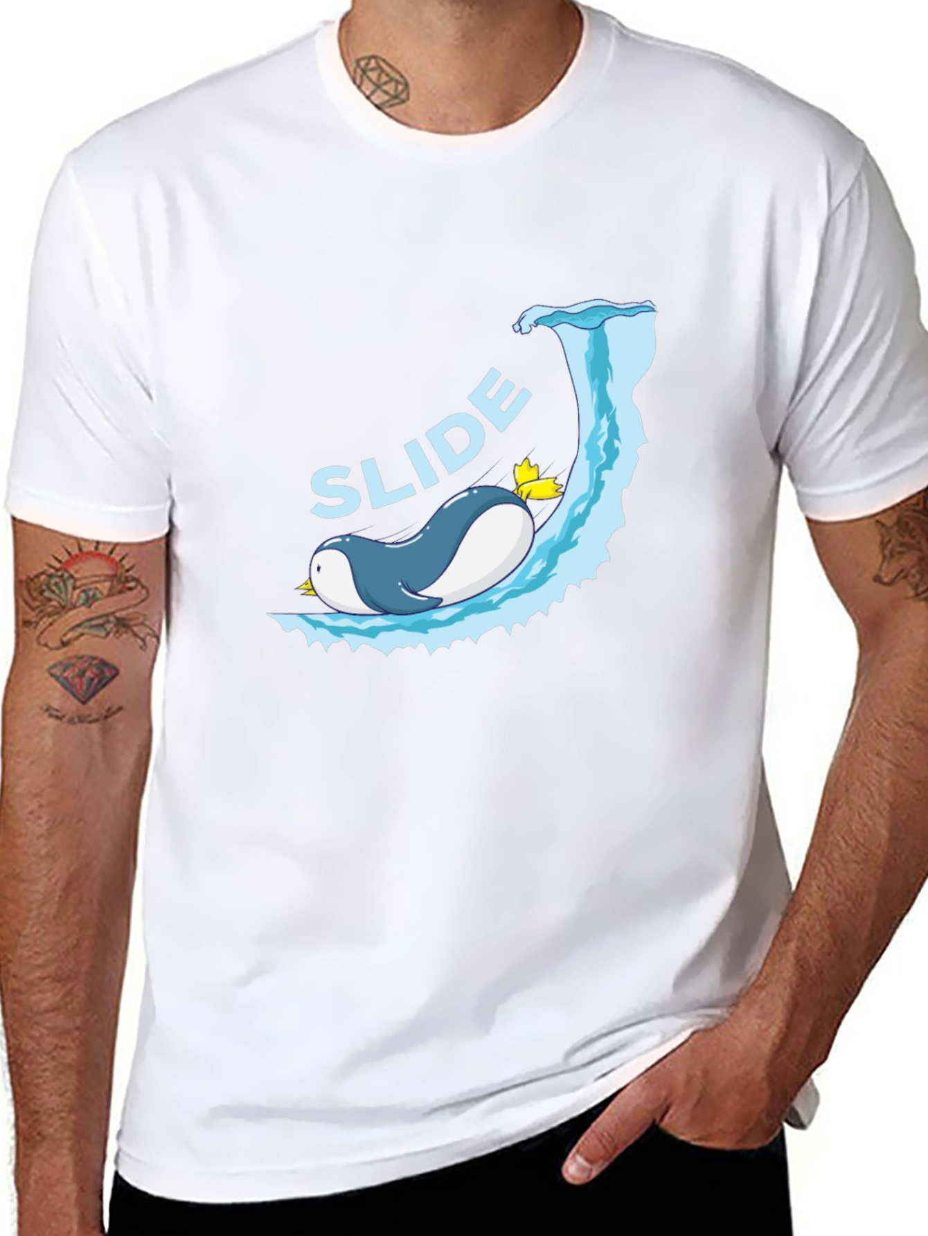 Penguin Slide T-Shirt - Fun & Unique Design