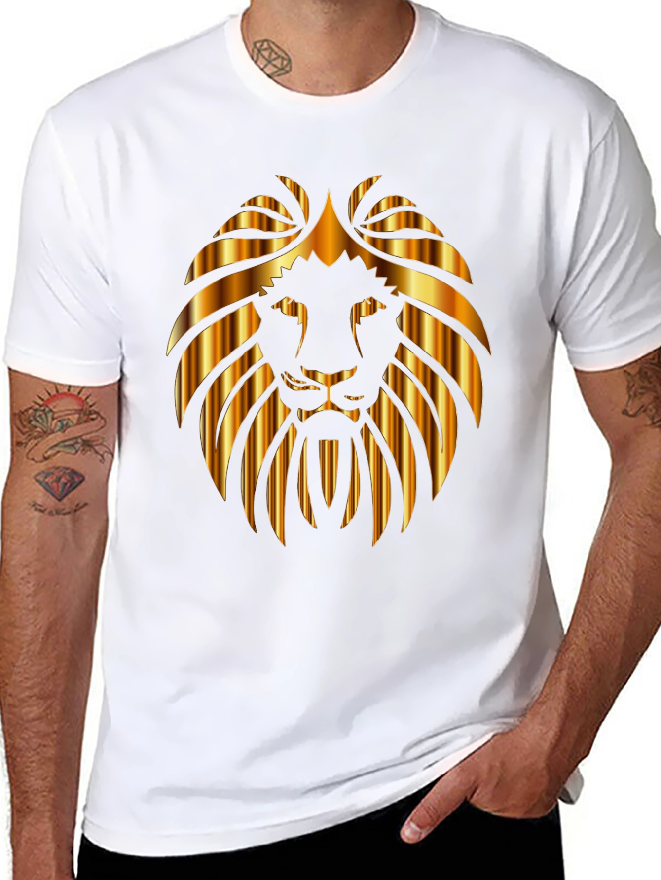 Golden Lion Graphic Black T-Shirt