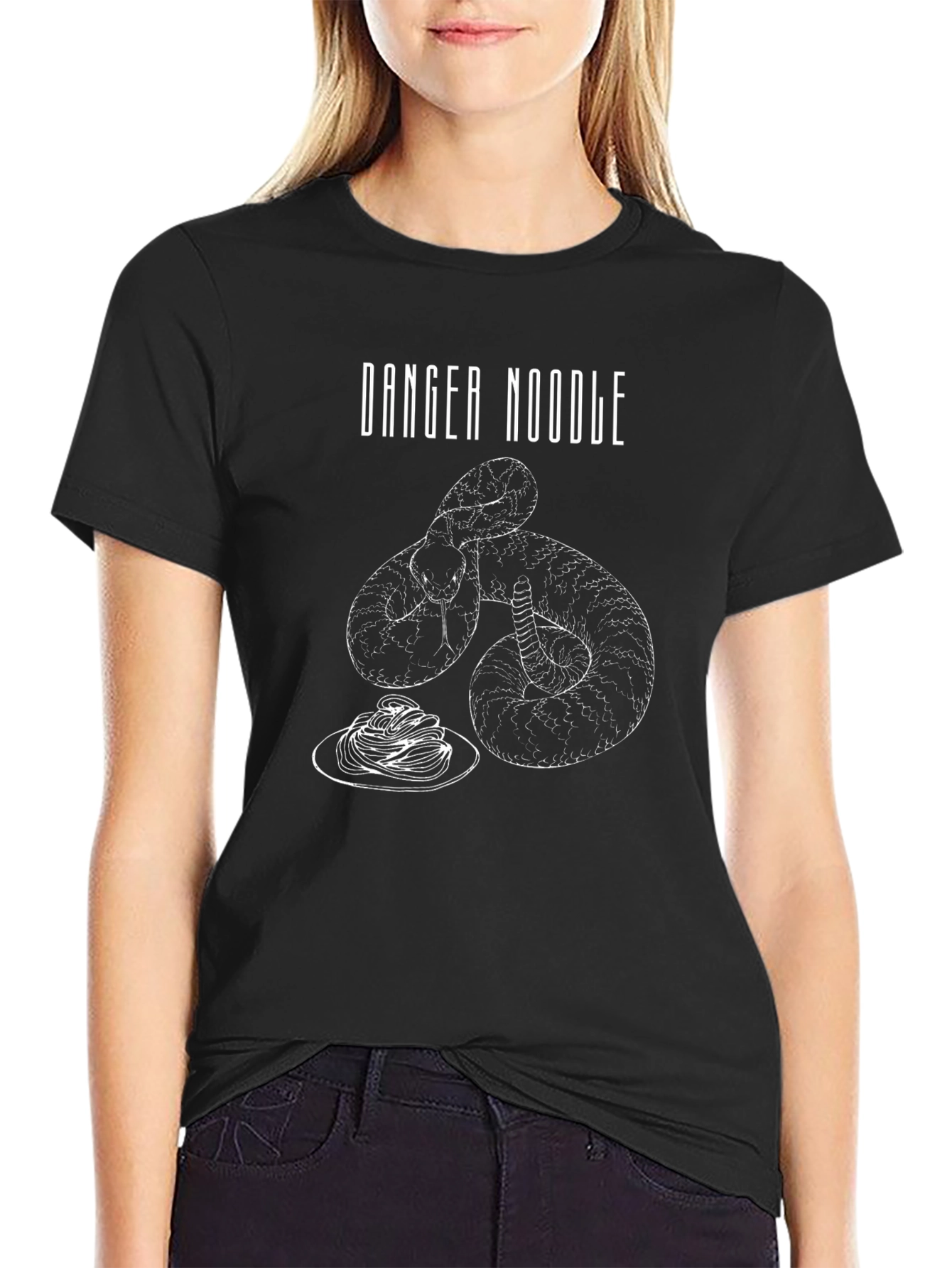 Danger Noodle T-Shirt - Snake Eating Spaghetti Tee