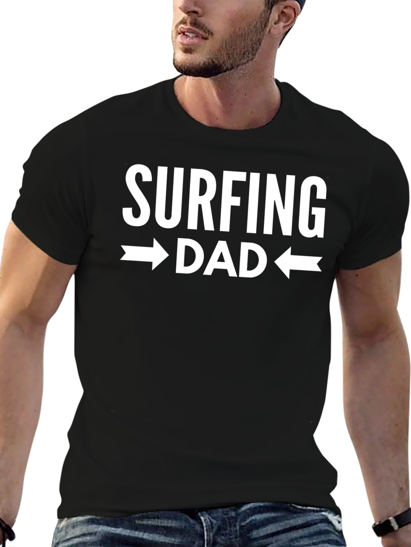 Surfing Dad Graphic Tee - Black