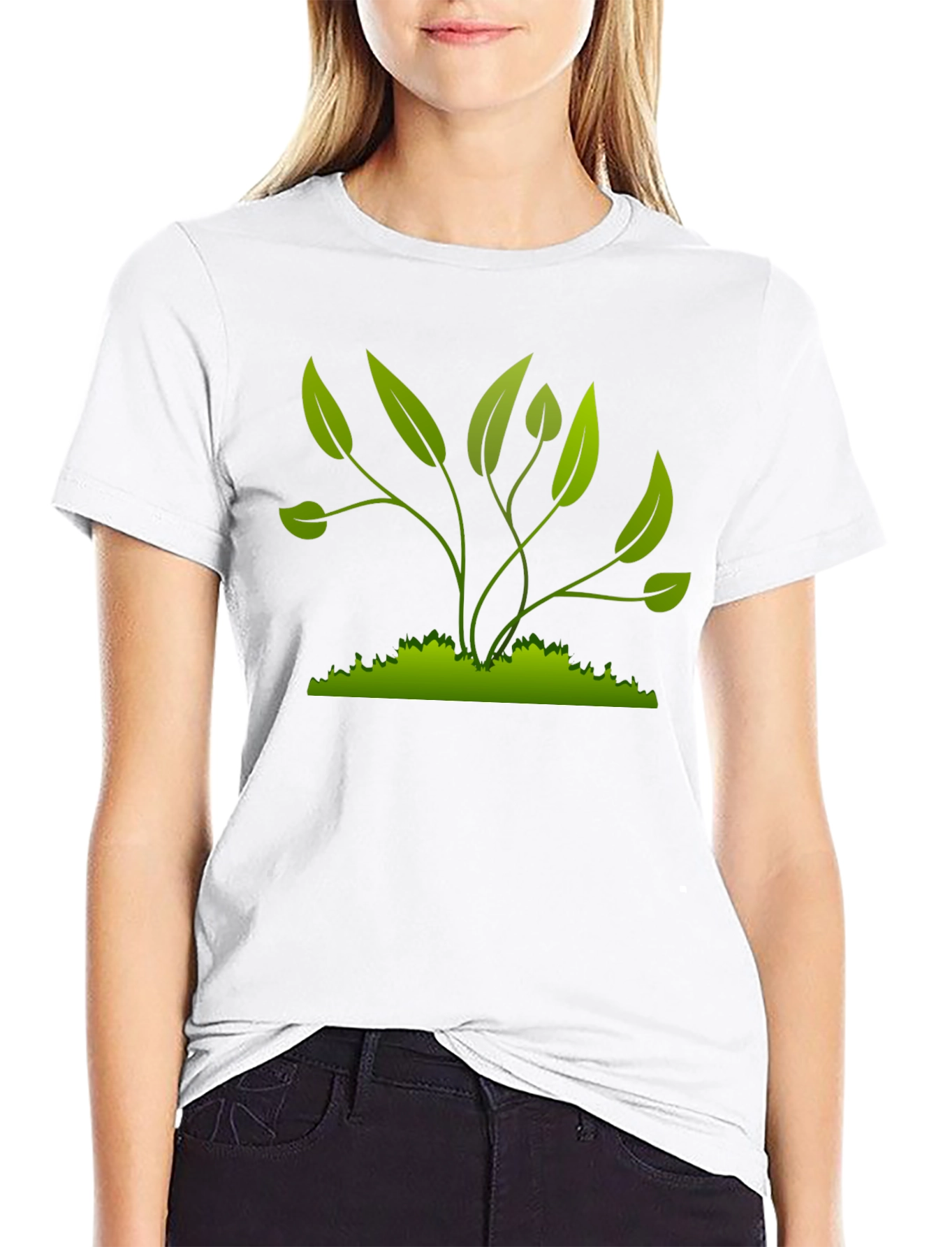 Green Plant Graphic T-Shirt - Nature Inspired Style