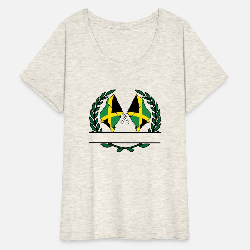 Flags Jamaica in laurel wreath banner