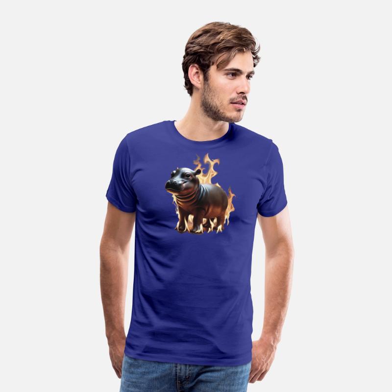 Flaming Baby Hippo Design – Surreal Funny Animal A