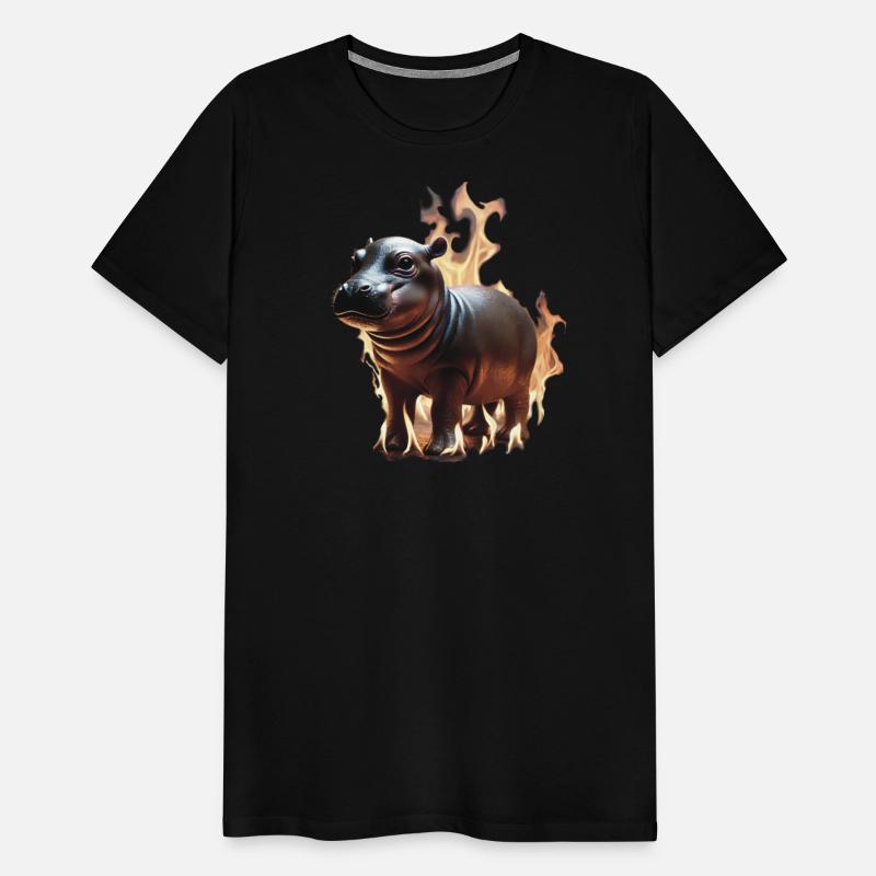Flaming Baby Hippo Design – Surreal Funny Animal A