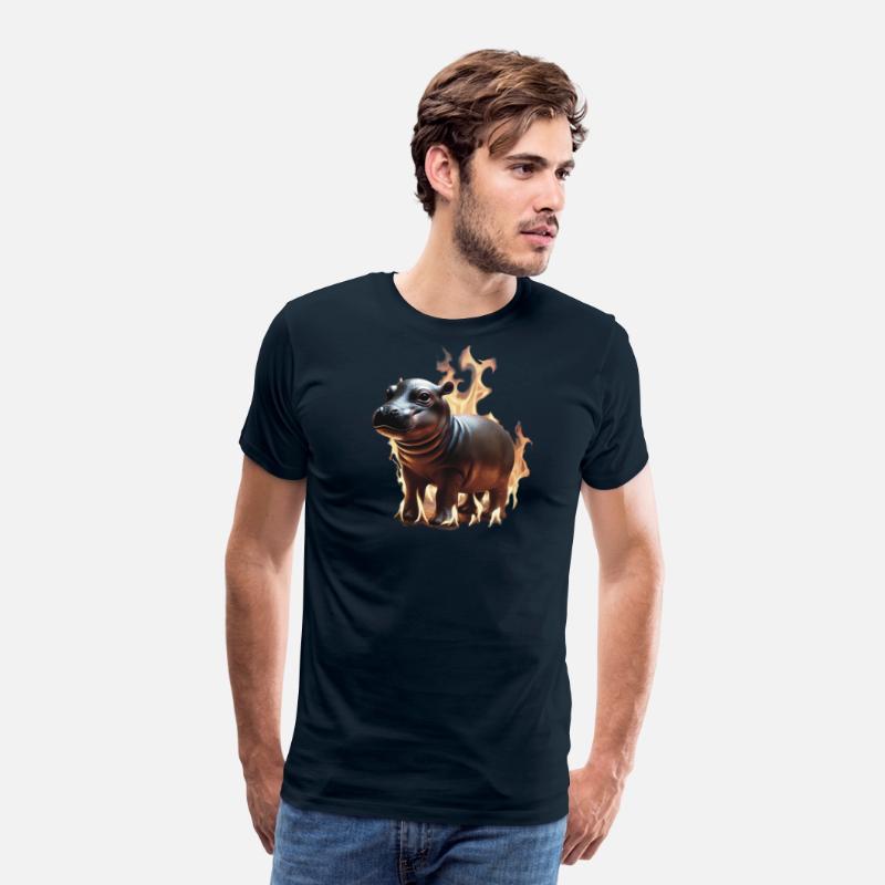 Flaming Baby Hippo Design – Surreal Funny Animal A