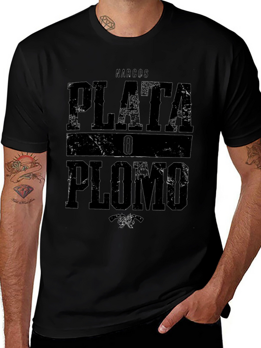Narcos Plata O Plomo Graphic T-Shirt - Black