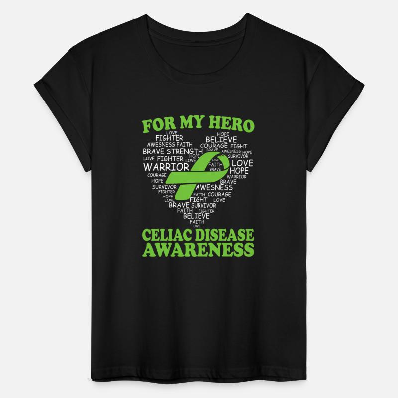 For My Hero Celiac Disease Awareness Ribbon Heart