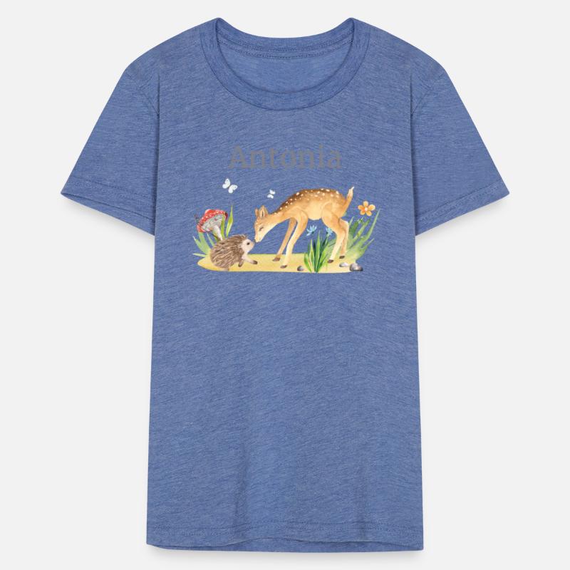 Forest Animal Deer Hedgehog Flowers Name Antonia