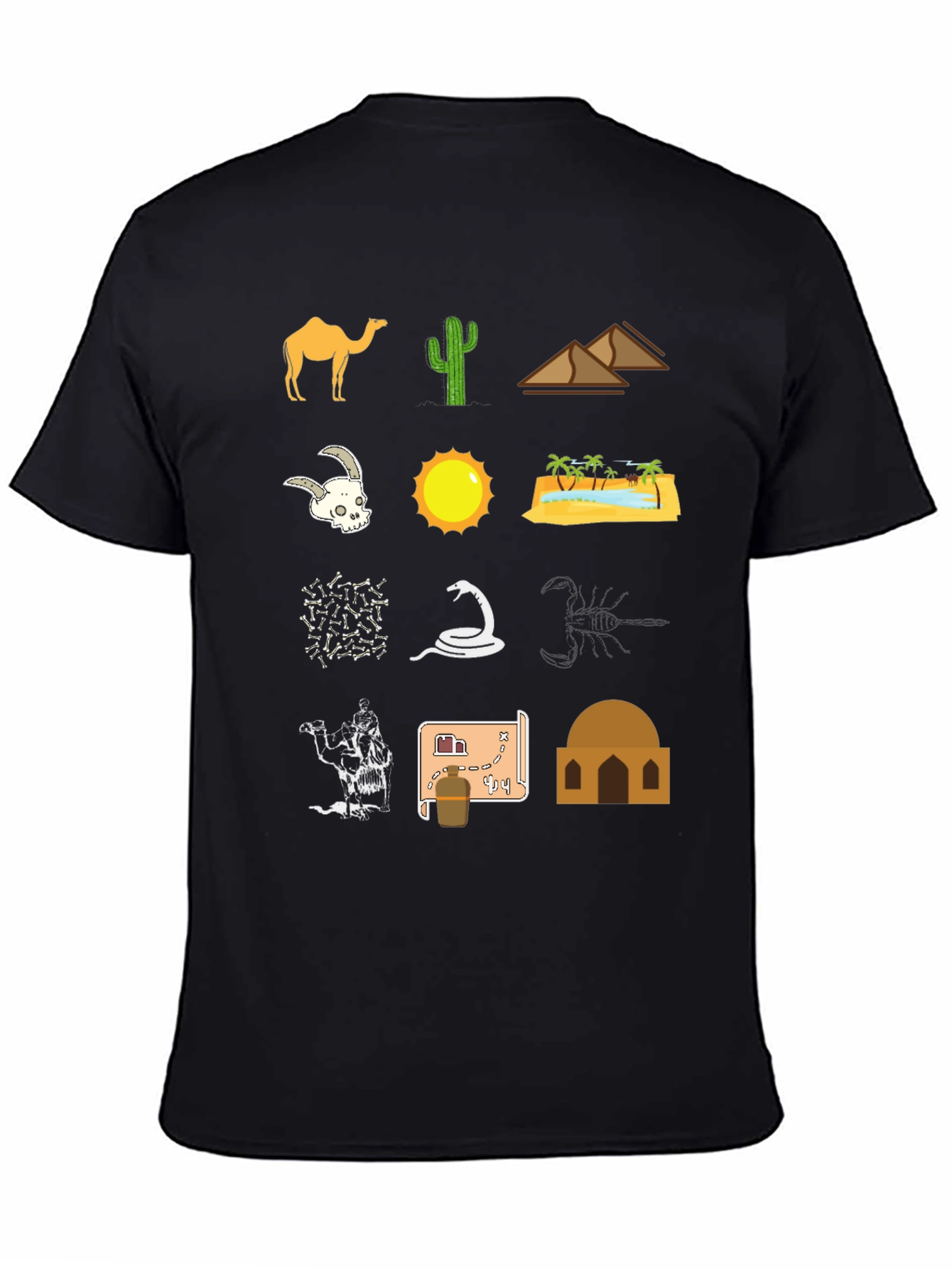 Desert Life Graphic Tee - Black Cotton T-Shirt