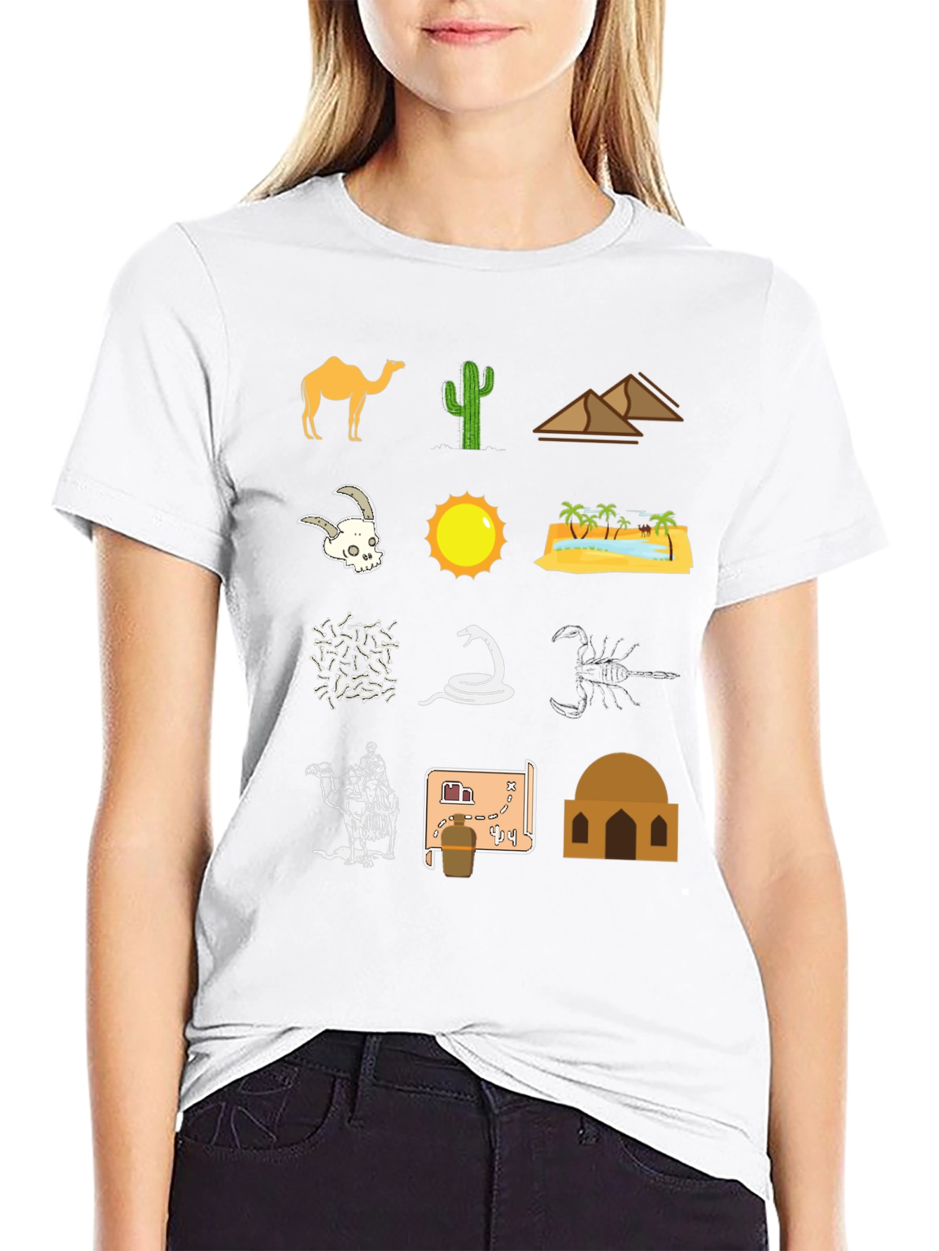 Desert Life Graphic Tee - Black Cotton T-Shirt