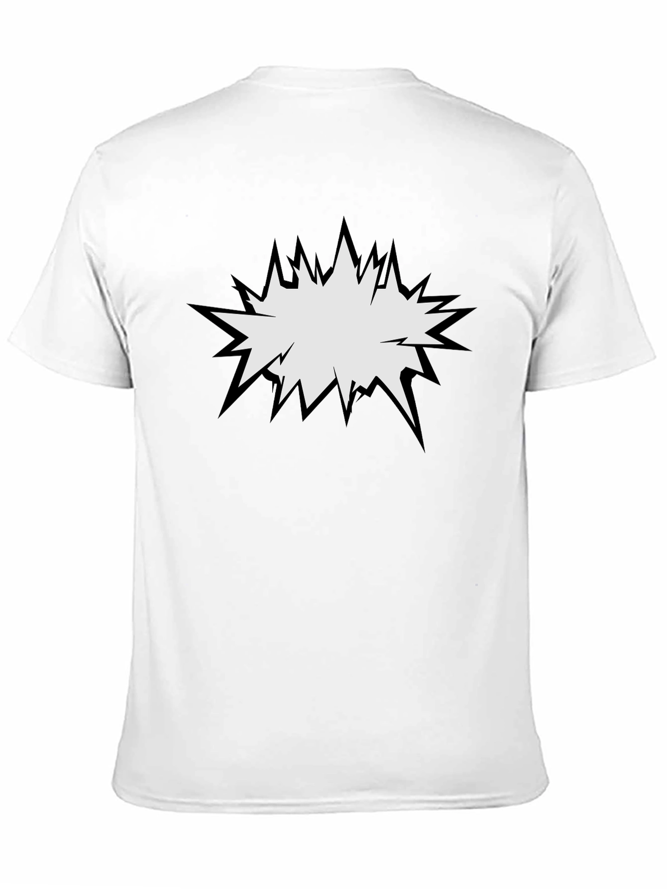Mens Black T-Shirt with Comic Explosion Graphic
