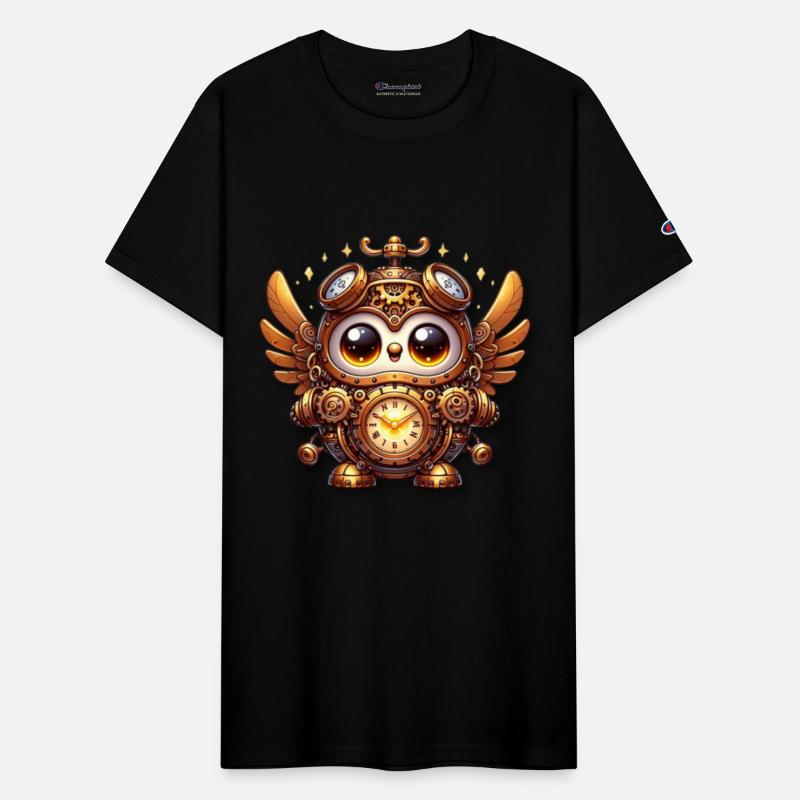 funny cute owl steampunk monster