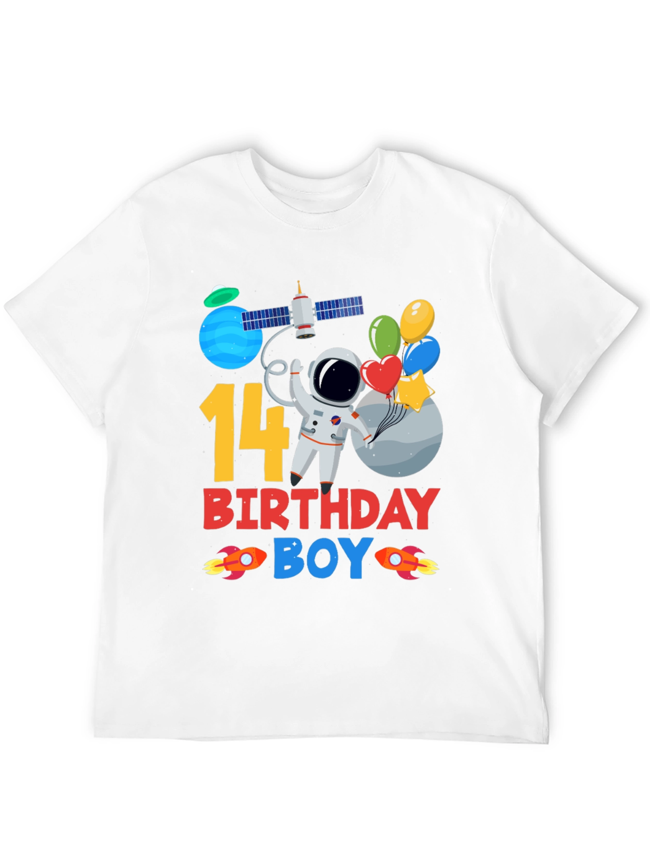 14th Birthday Boy Space T-Shirt