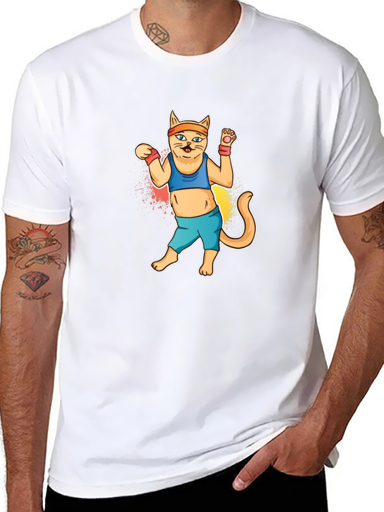 Dancing Workout Cat T-Shirt