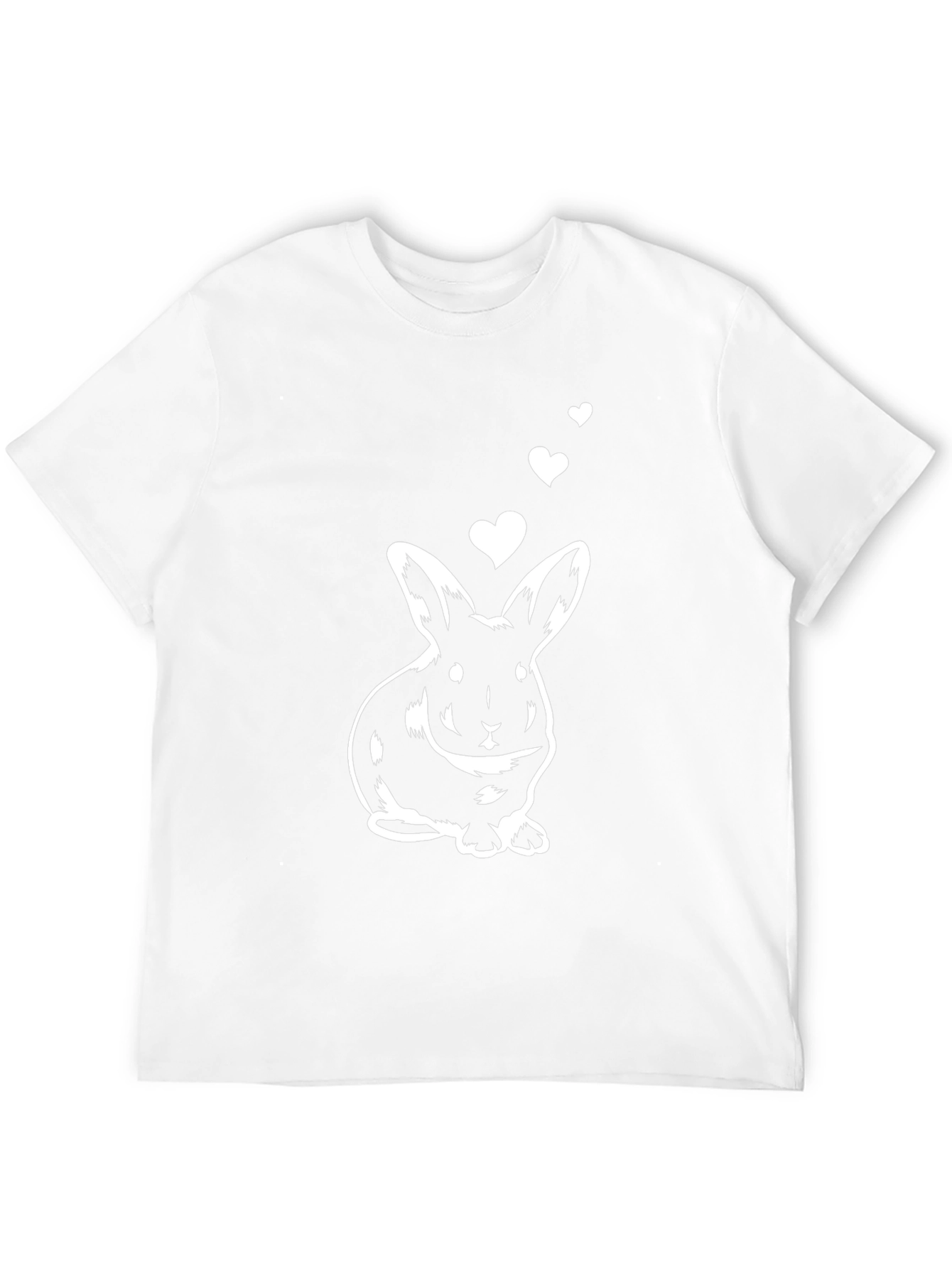Cute Bunny with Hearts Black Graphic Tee