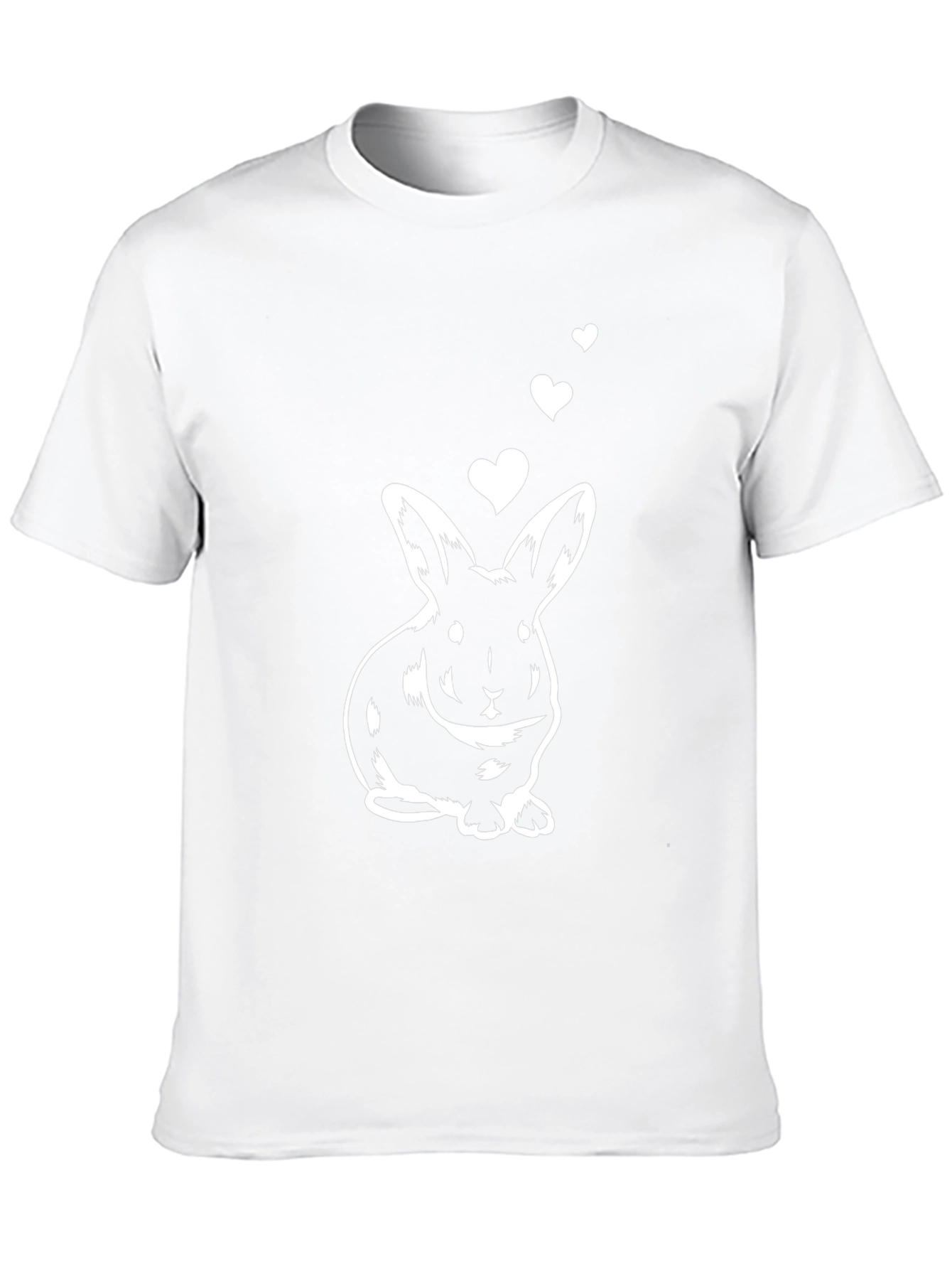 Cute Bunny with Hearts Black Graphic Tee