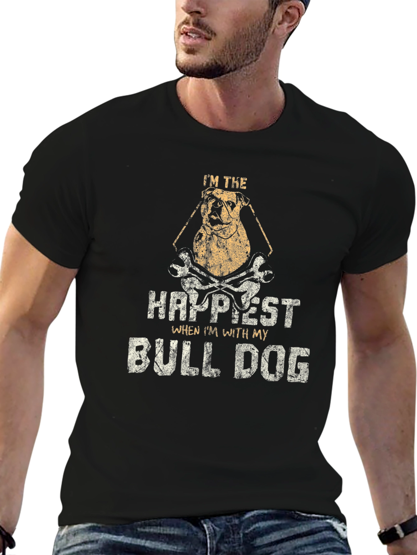 Im The Happiest Bulldog Graphic T-Shirt