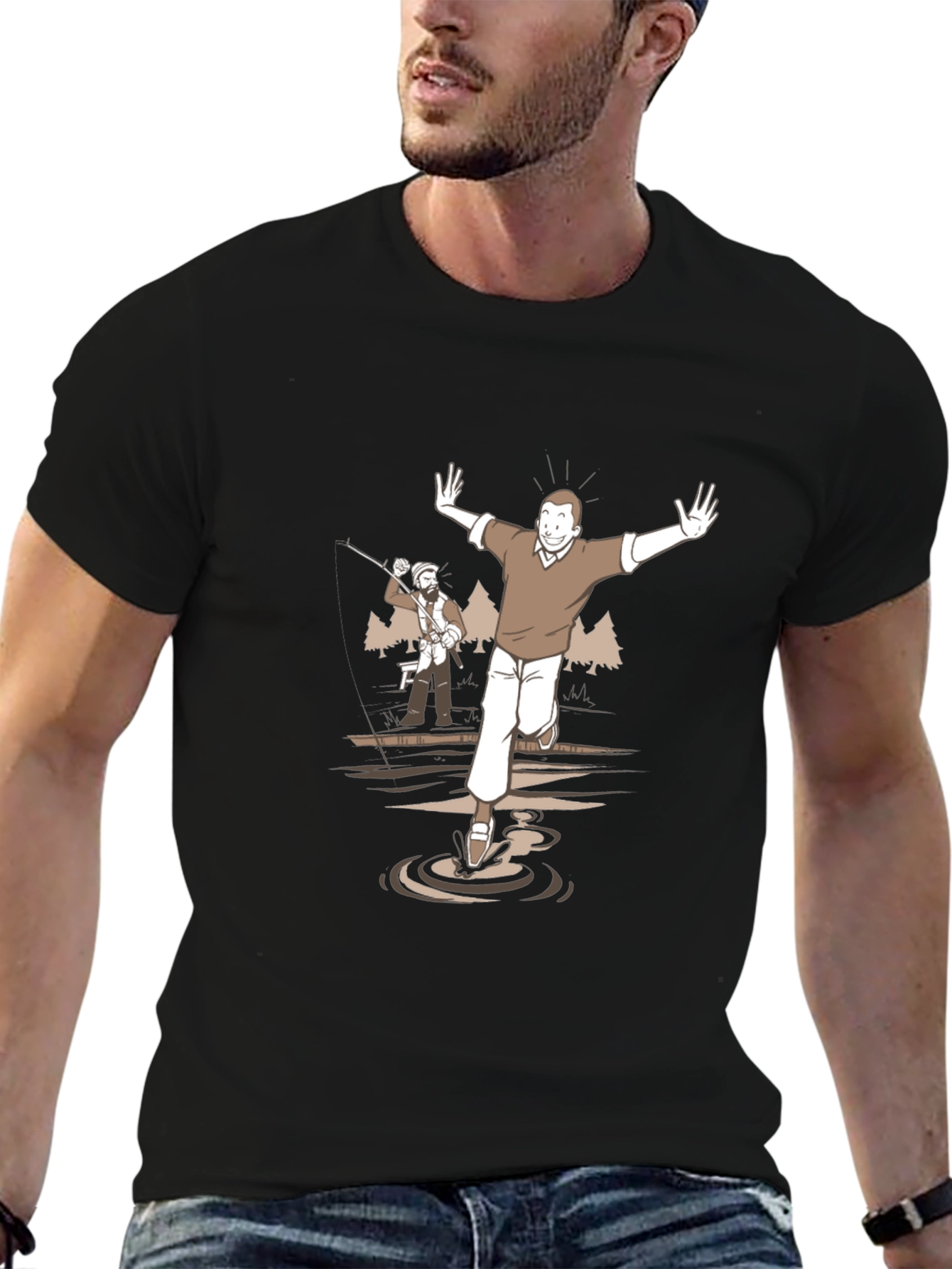 Cartoon Graphic Tee - Humorous Scene