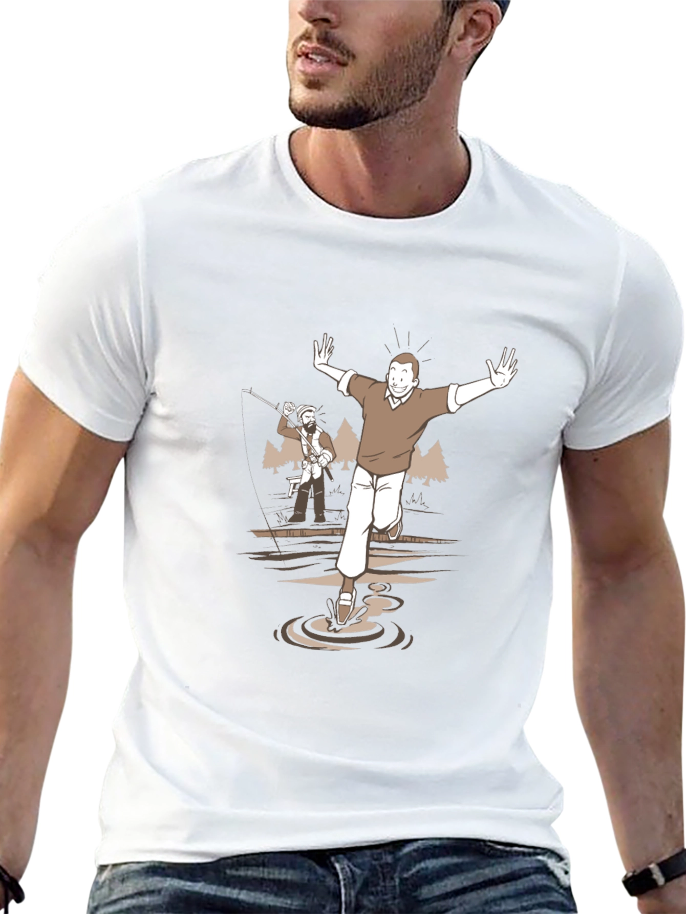 Cartoon Graphic Tee - Humorous Scene